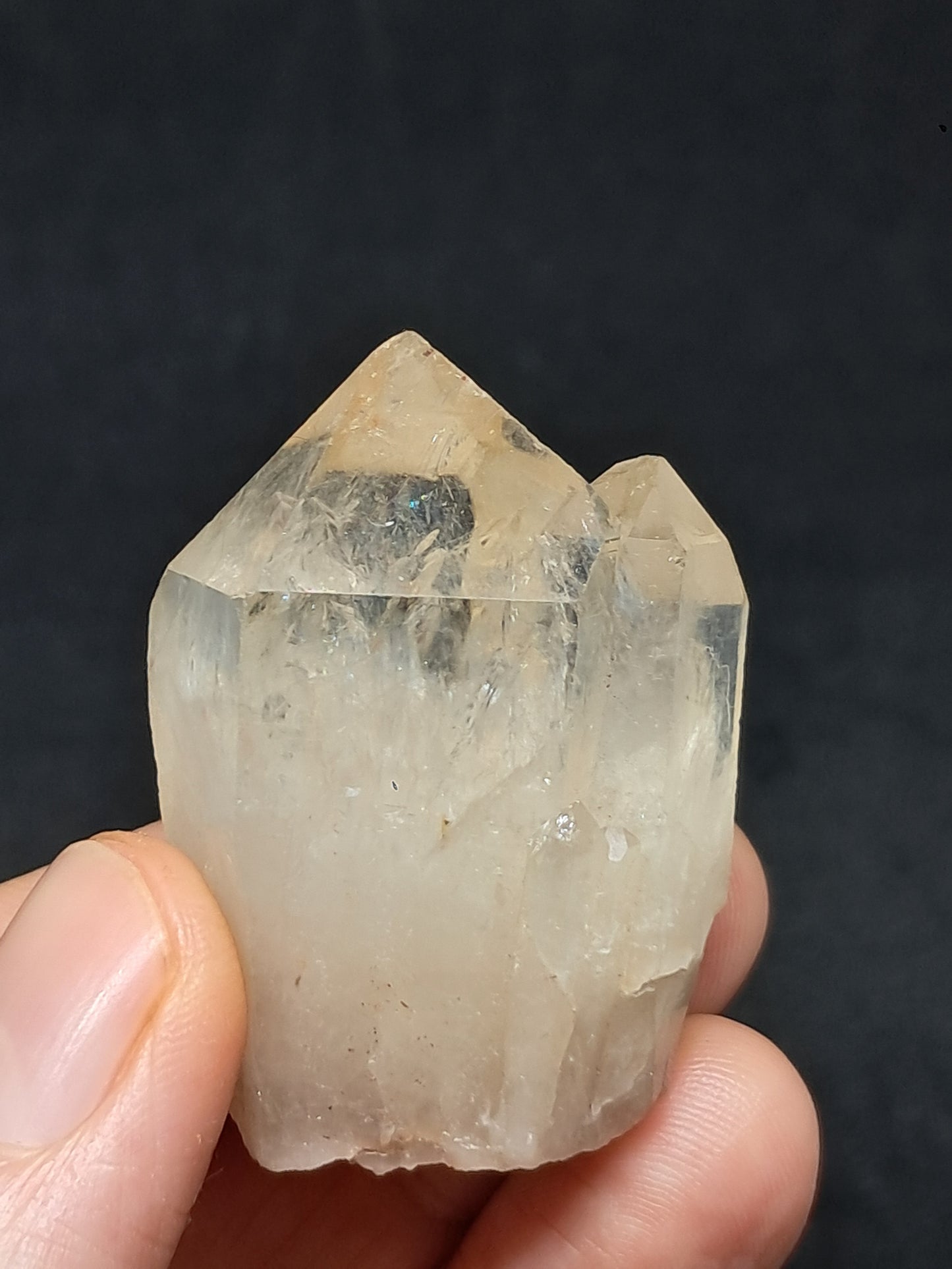 Natural Citrine "Kundalini" with Rainbows (Democratic Republic of Congo) Twinned Crystal Point | Mineral Specimen) #CTN17
