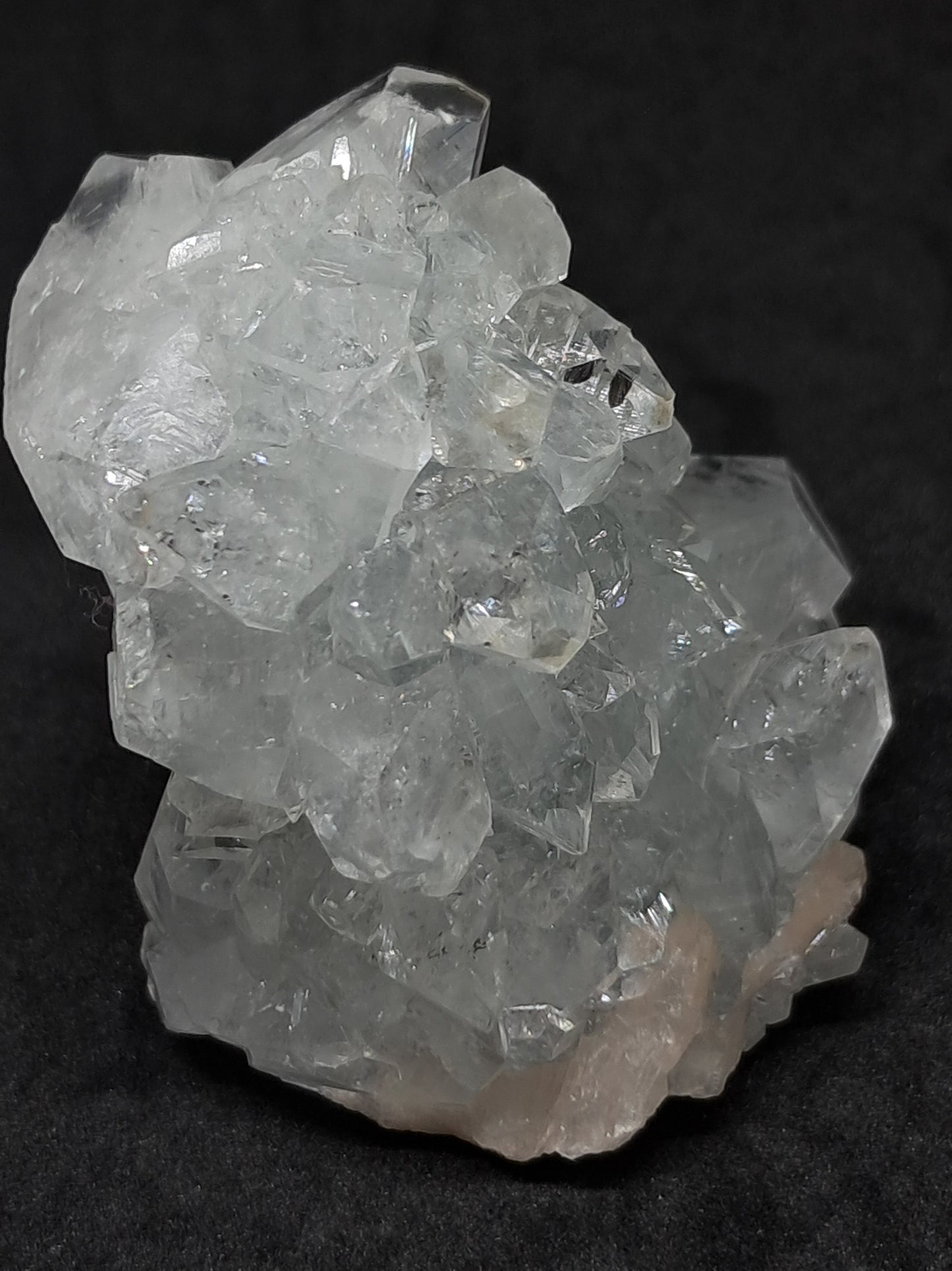 Clear Apophyllite Stalactite w/ Stilbite (Ajanta) Natural Crystal | Mineral Specimen #AP15