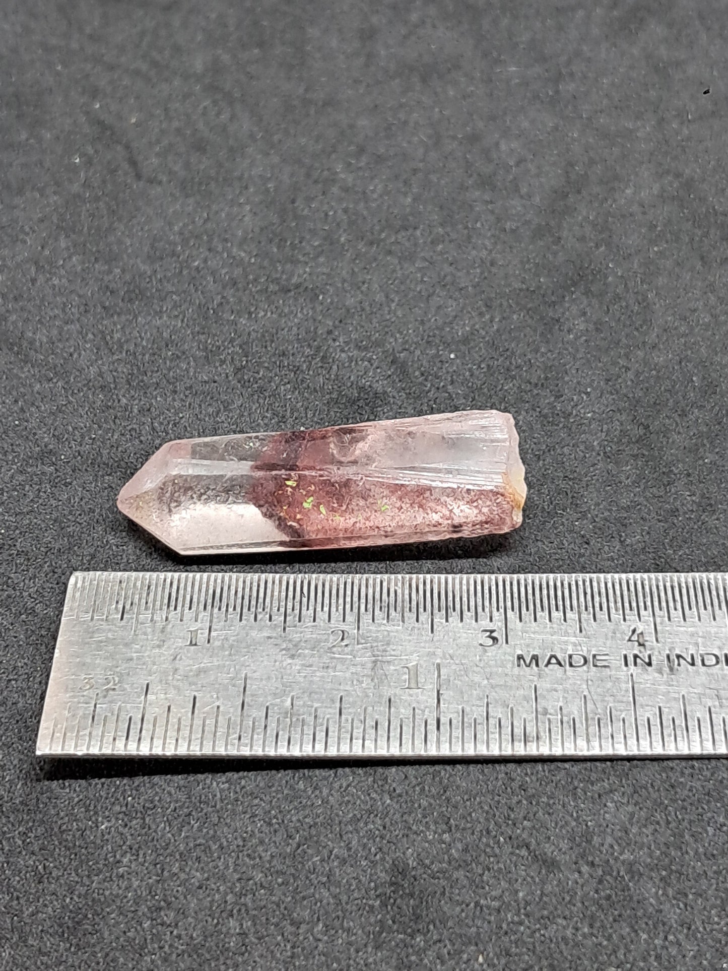Cuarzo Fantasma Hematita (Telangana) Punta de Cristal Natural | Ejemplar Mineral n.° HPQ16