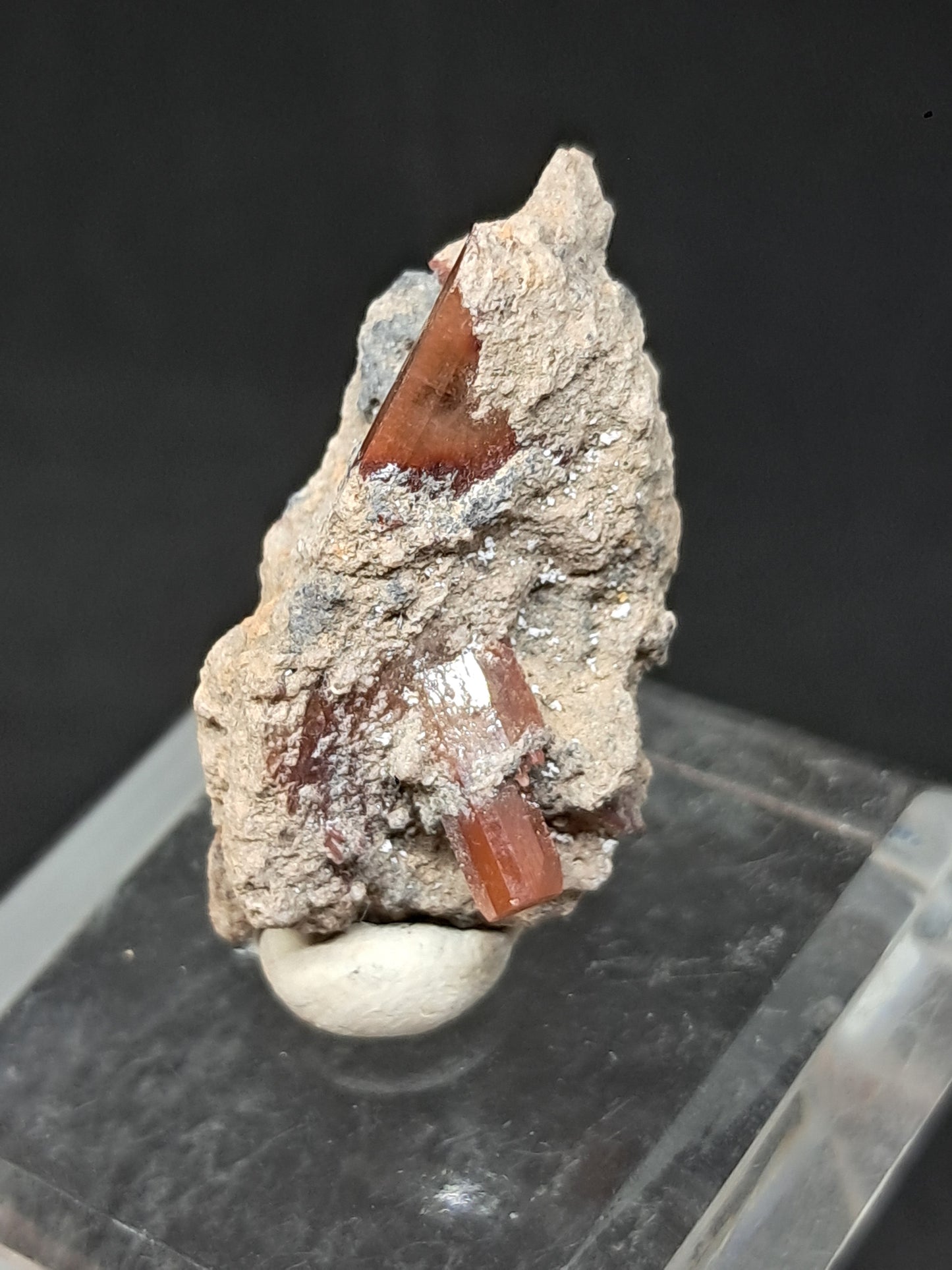 Cristal de topacio natural en matriz (México), piedra preciosa rara | Ejemplar mineral n.° TPZ22