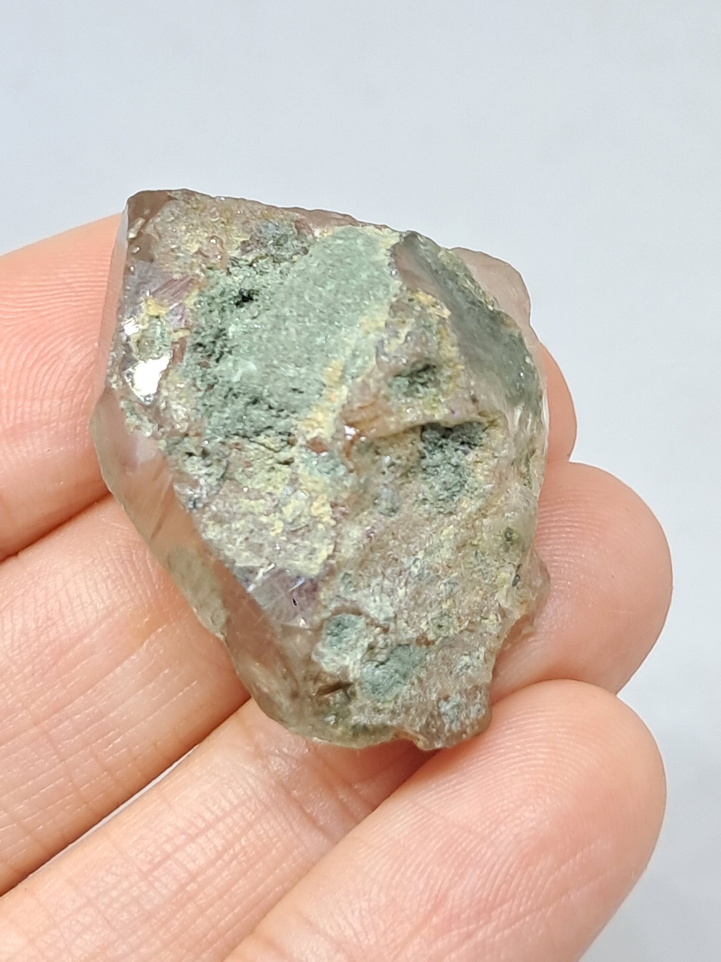 Quartz w/ Chlorite and Golden Rutile Inclusions (Kullu) Rough Stone | Natural Crystal Point | Mineral Specimen #CH44