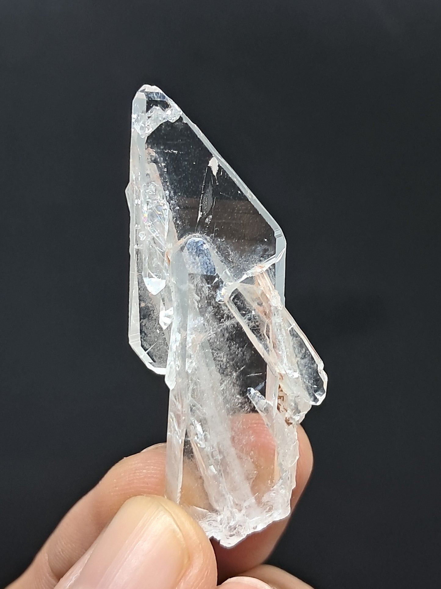 Punta natural de cuarzo superclaro Faden (Santander, Colombia) | Ejemplar mineral n.° COQ16