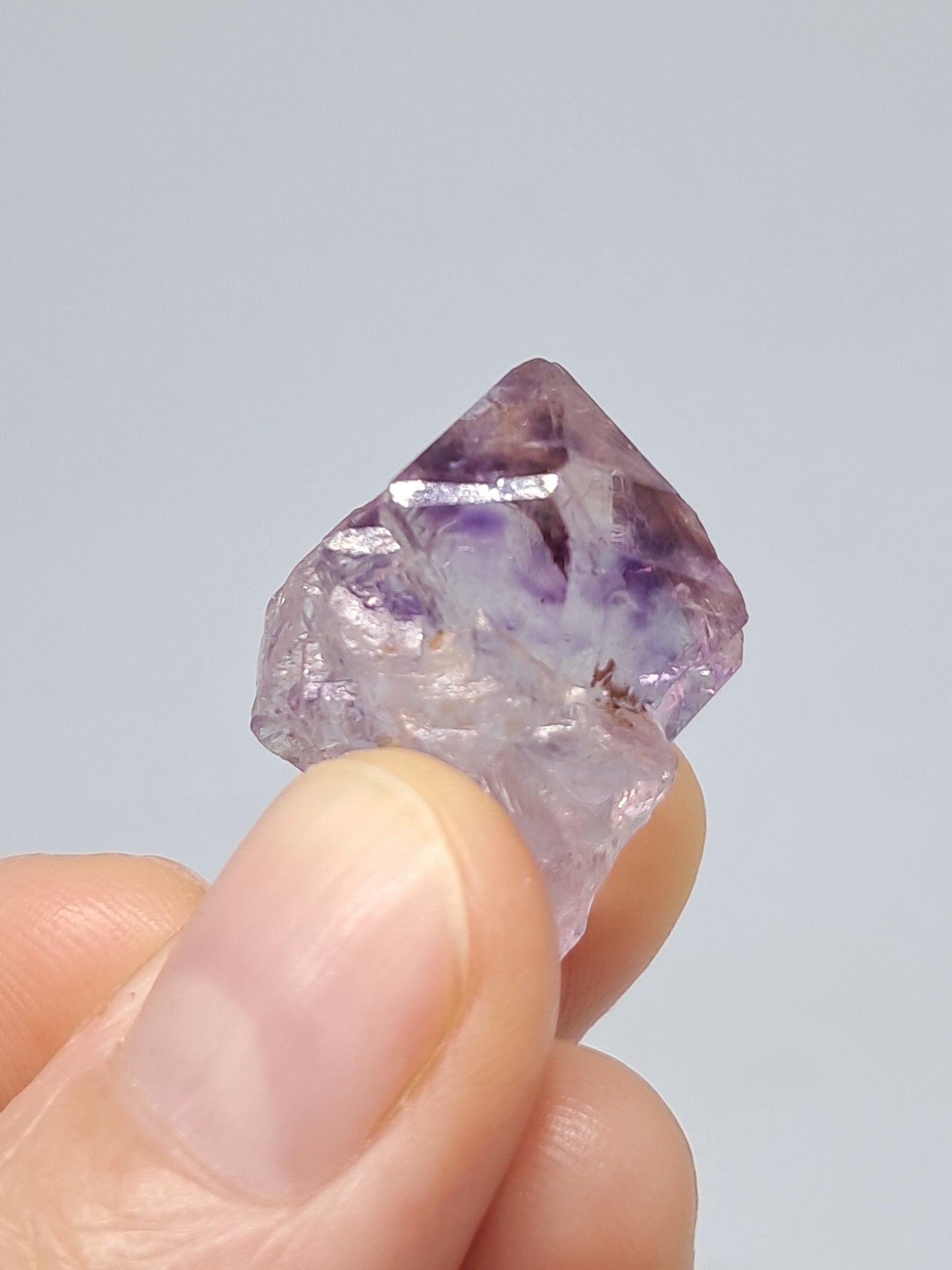 Elestial Amethyst (Karur) Lustrous Purple Quartz Crystal Point | Natural Stone | Mineral Specimen #KA45