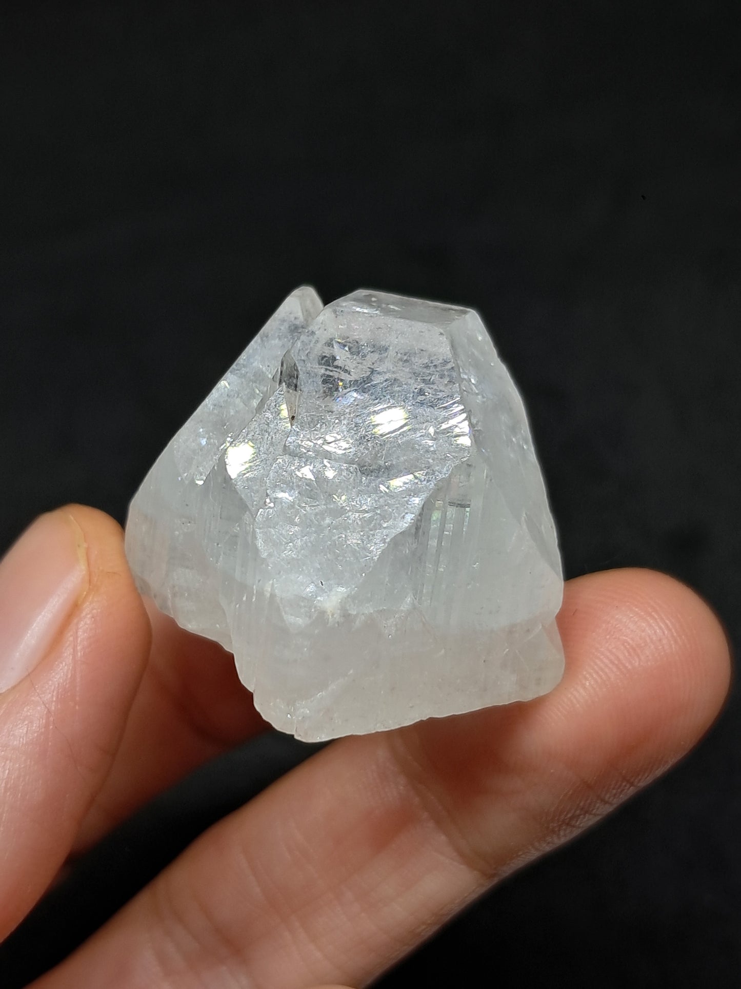 Clear Apophyllite Twinned Crystal (Ajanta) Natural Point | Mineral Specimen #AP57