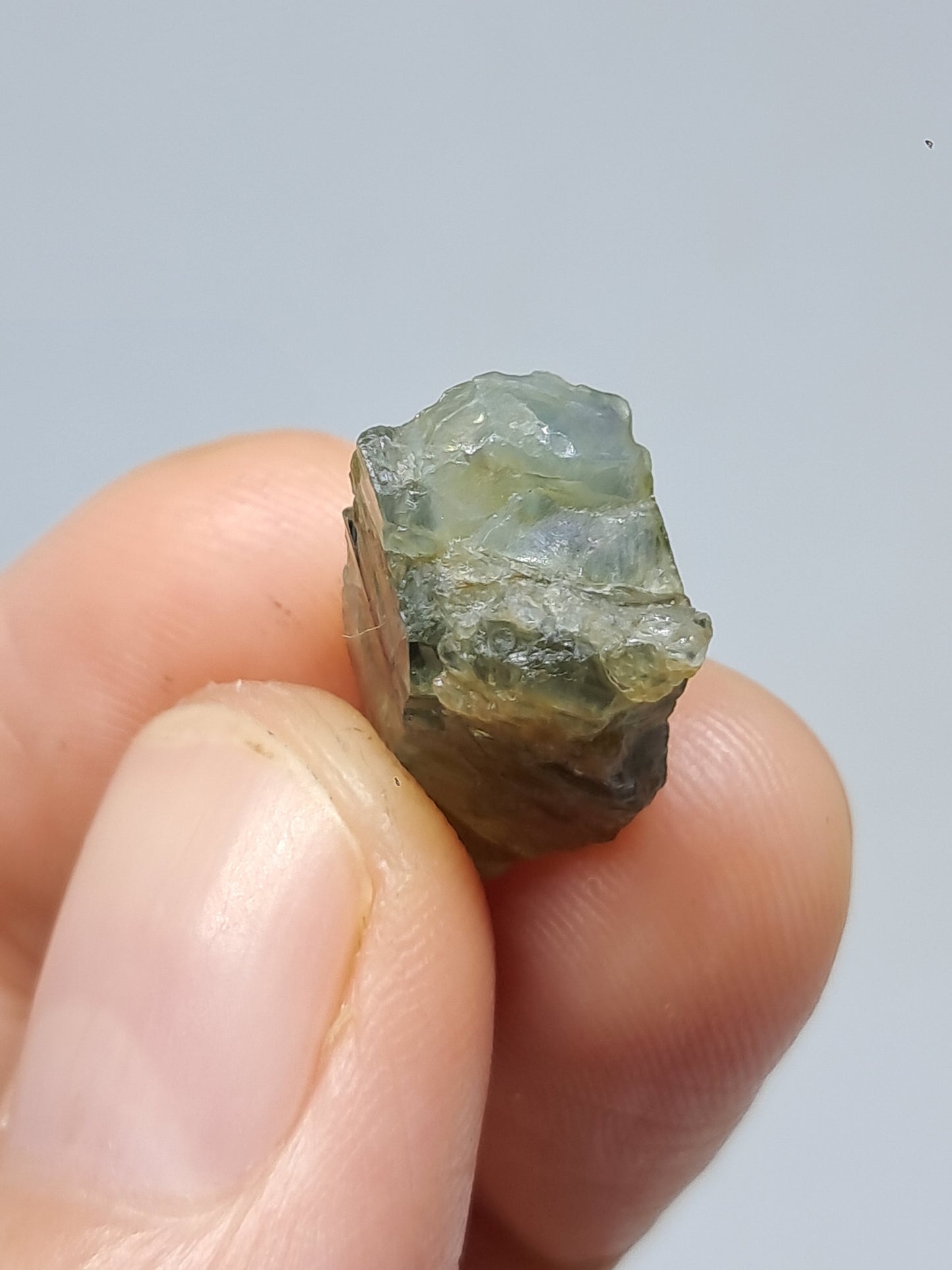 Natural Greenish-Blue *Teal* Sapphire Crystal (Karur) Rough Stone | Mineral Specimen #SP28