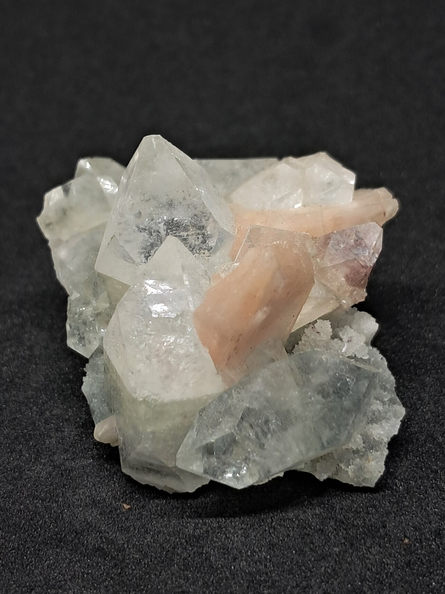Clear Apophyllite w/ Stilbite on Heulandite Matrix (Ajanta) | Natural Crystal | Mineral Specimen #AP8
