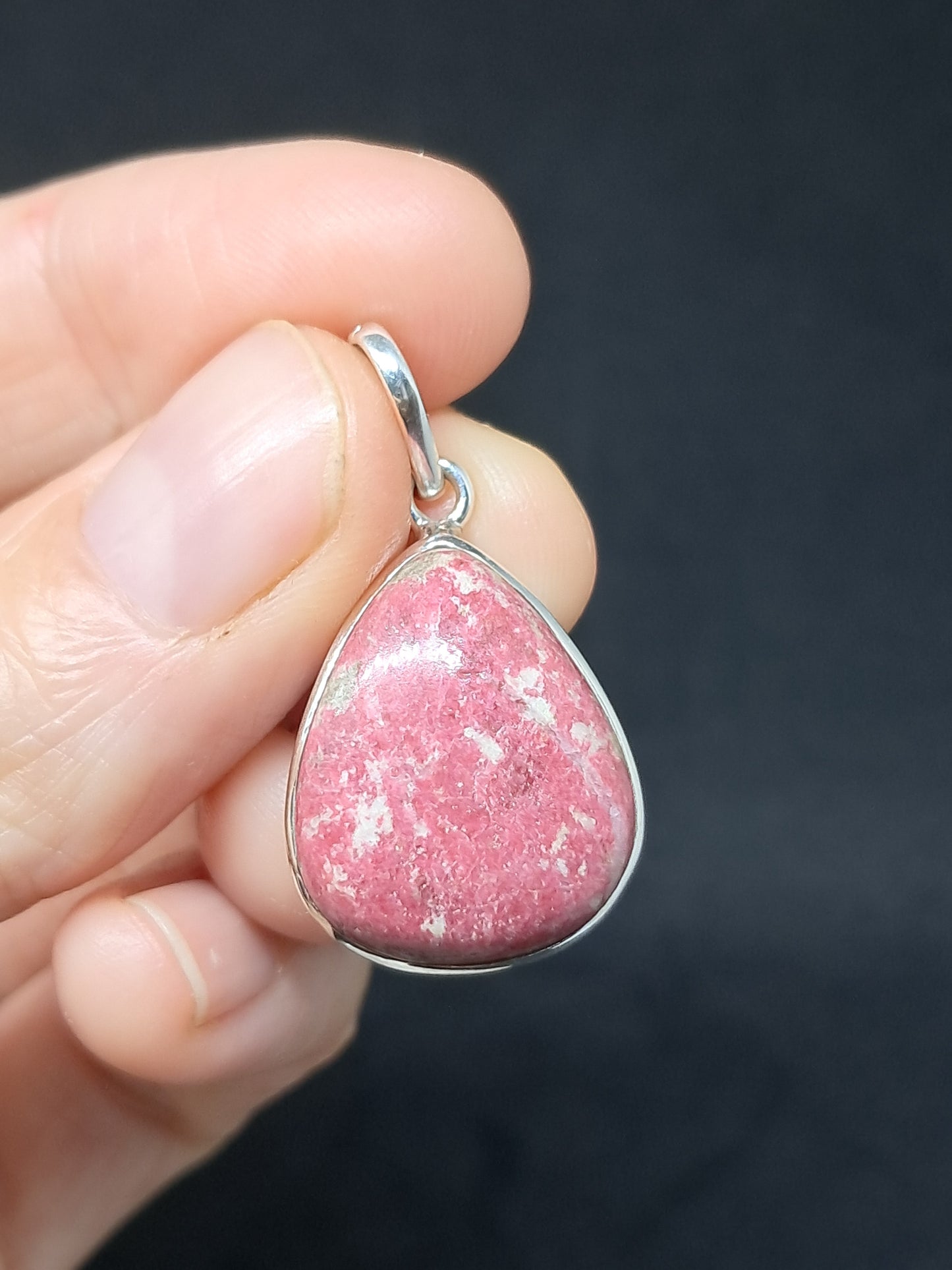 Thulite Silver Pendant