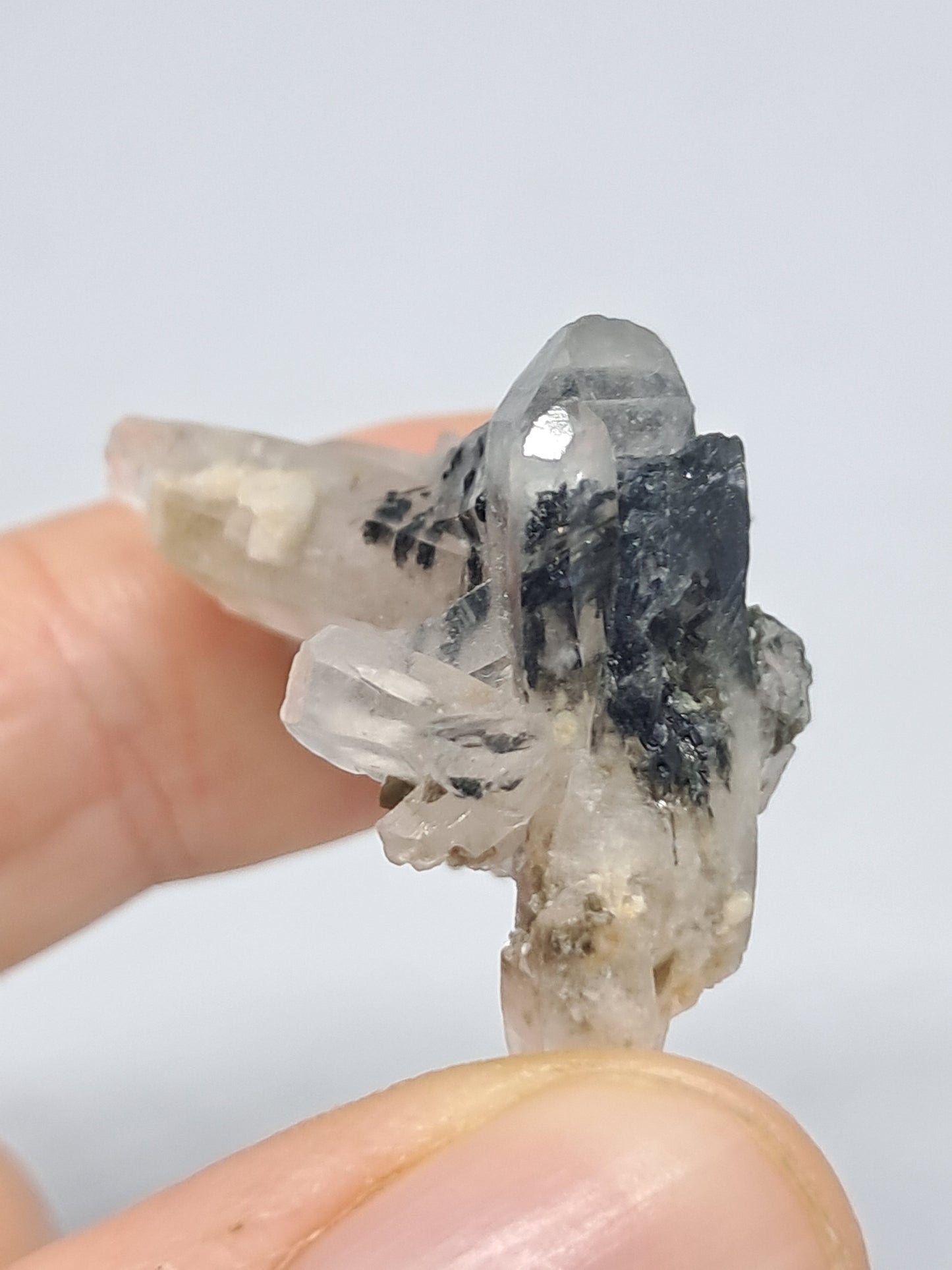 Tourmalinated Quartz with Mica and Feldespar inclusions (natural crystal point) #TQ14