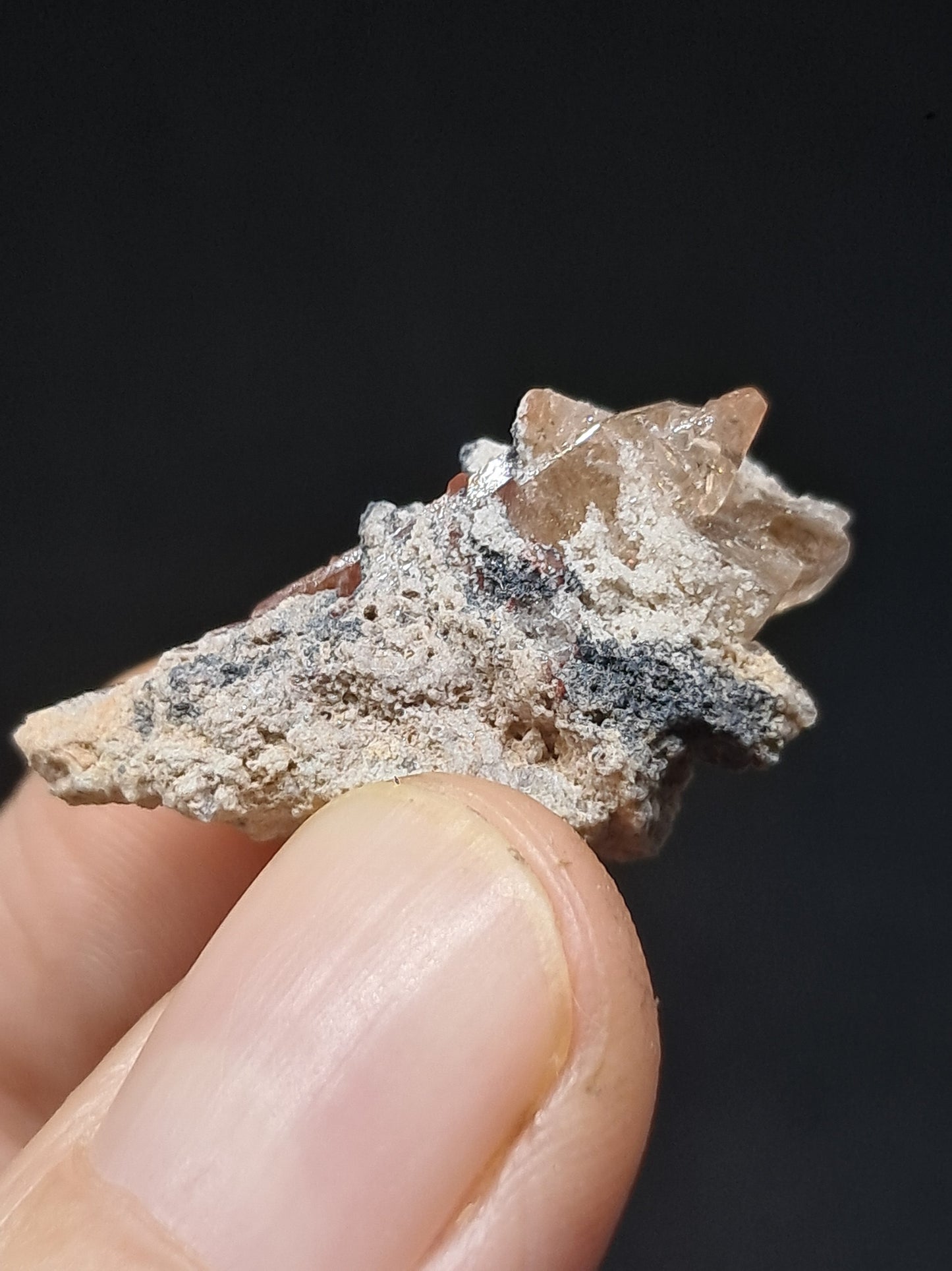 Cristales de topacio natural en matriz (México), piedra preciosa rara | Ejemplar mineral n.° TPZ26