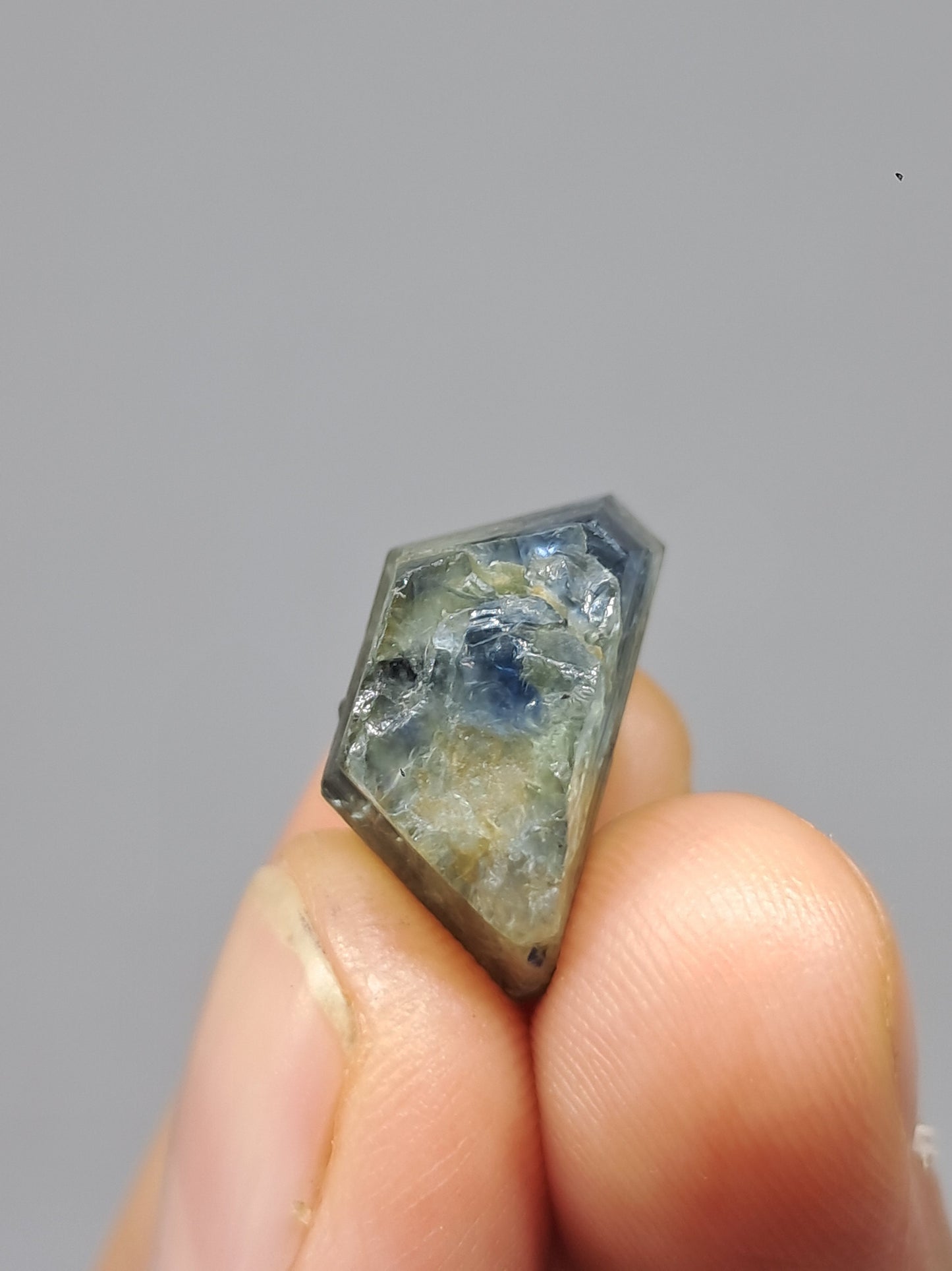 Natural Green Blue Sapphire Crystal (Karur) Rough Stone | Bicolor | Mineral Specimen #SP37