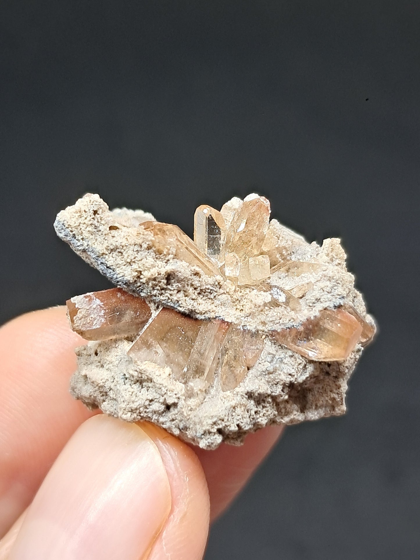 Cristales de topacio natural en matriz (México), piedra preciosa rara | Ejemplar mineral n.° TPZ12