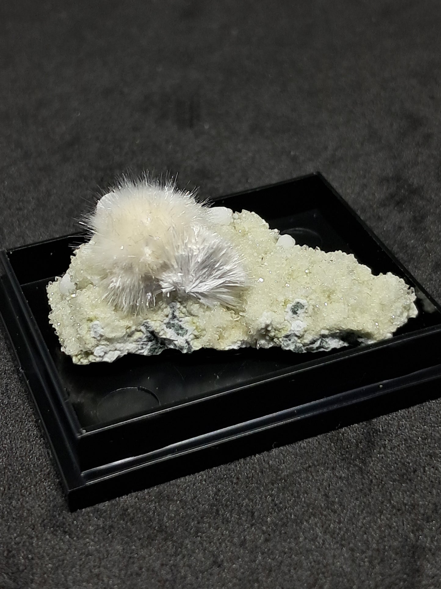 Okenite and Gyrolite on Prehenite and Apophyllite (Non-precious mineral) #OK7