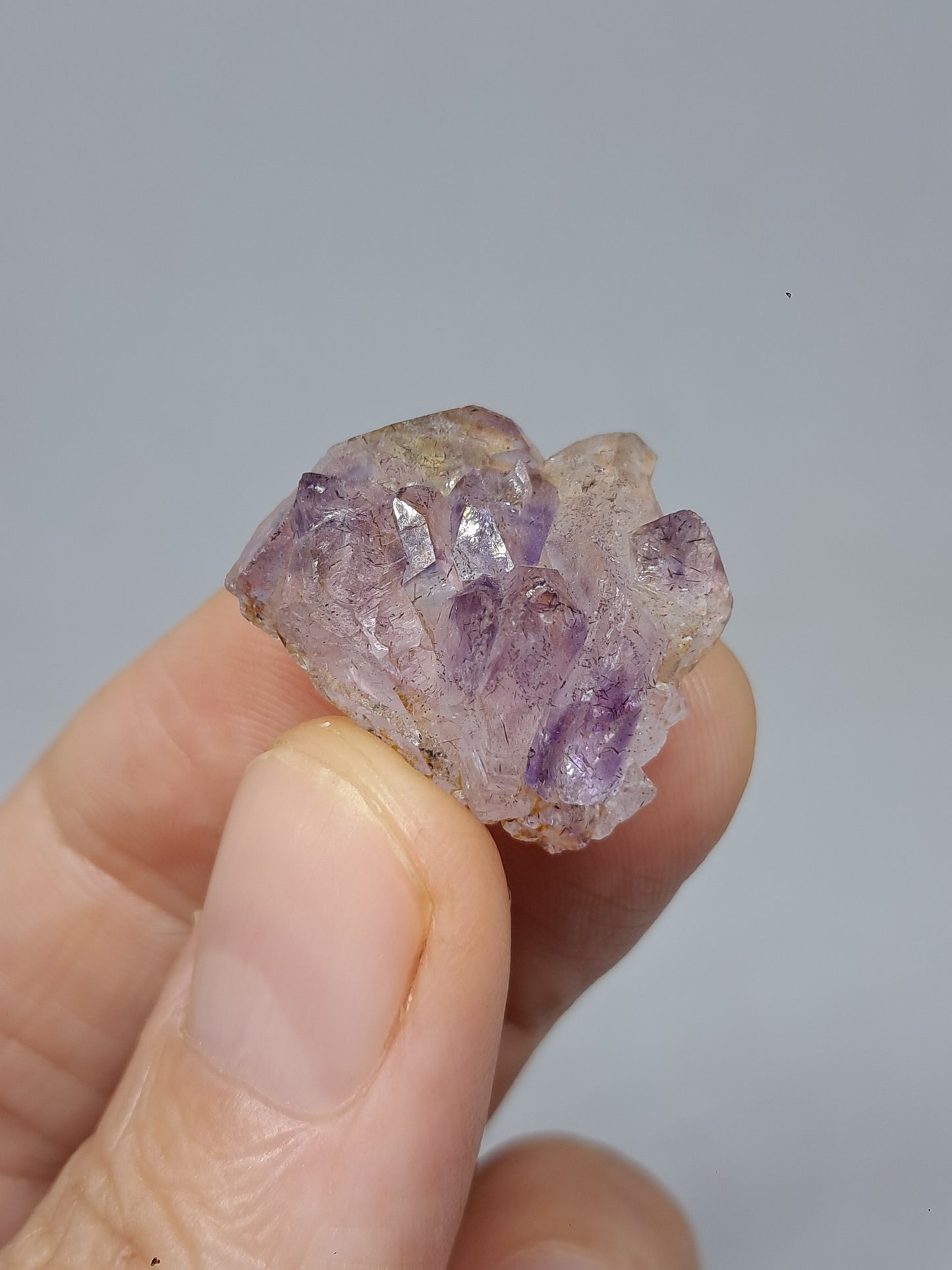 Set of 3 Elestial Amethyst from Karur w/ "Super Seven" Inclusions | Natural Crystals | Mineral Specimen #KA168
