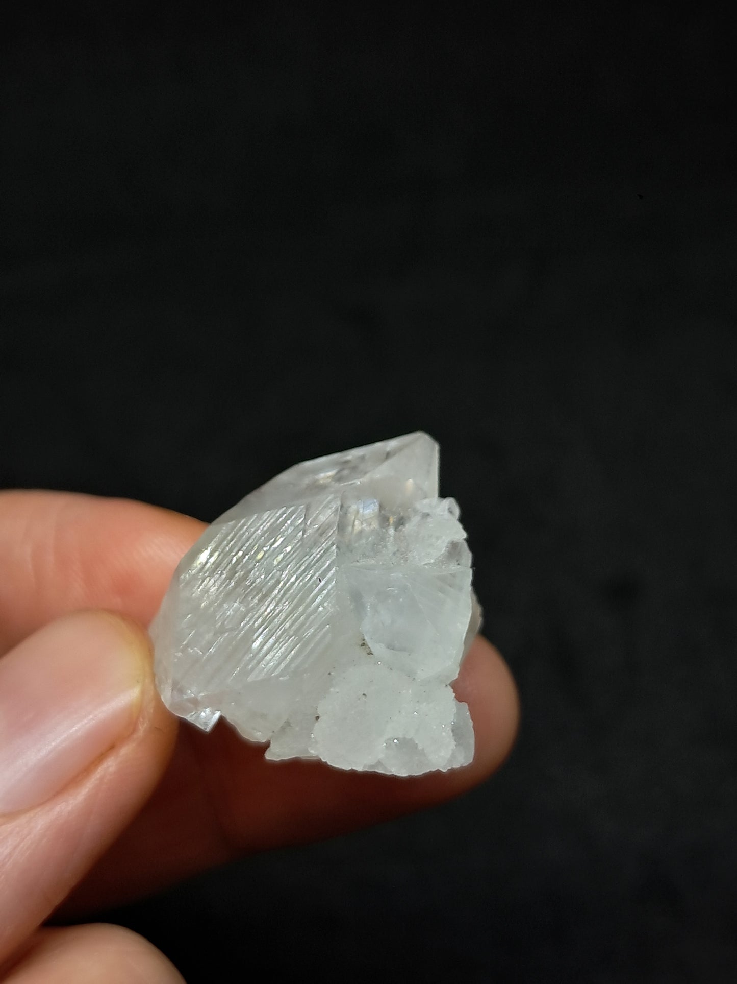 Clear Apophyllite Point w/ Heulandite (Ajanta) Natural Crystal | Mineral Specimen #AP56