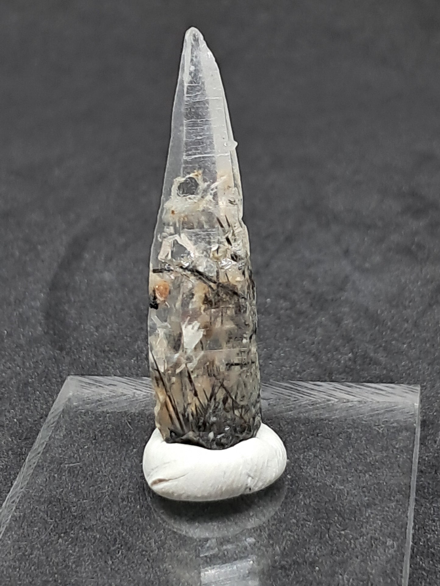 Tourmalinated Quartz natural crystal point (Non-precious natural stone) #TQ9