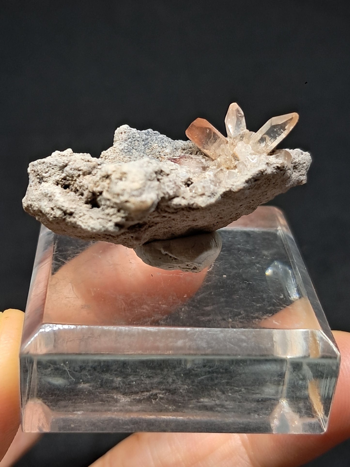 Cristales de topacio natural en matriz (México), piedra preciosa rara | Ejemplar mineral n.° TPZ11