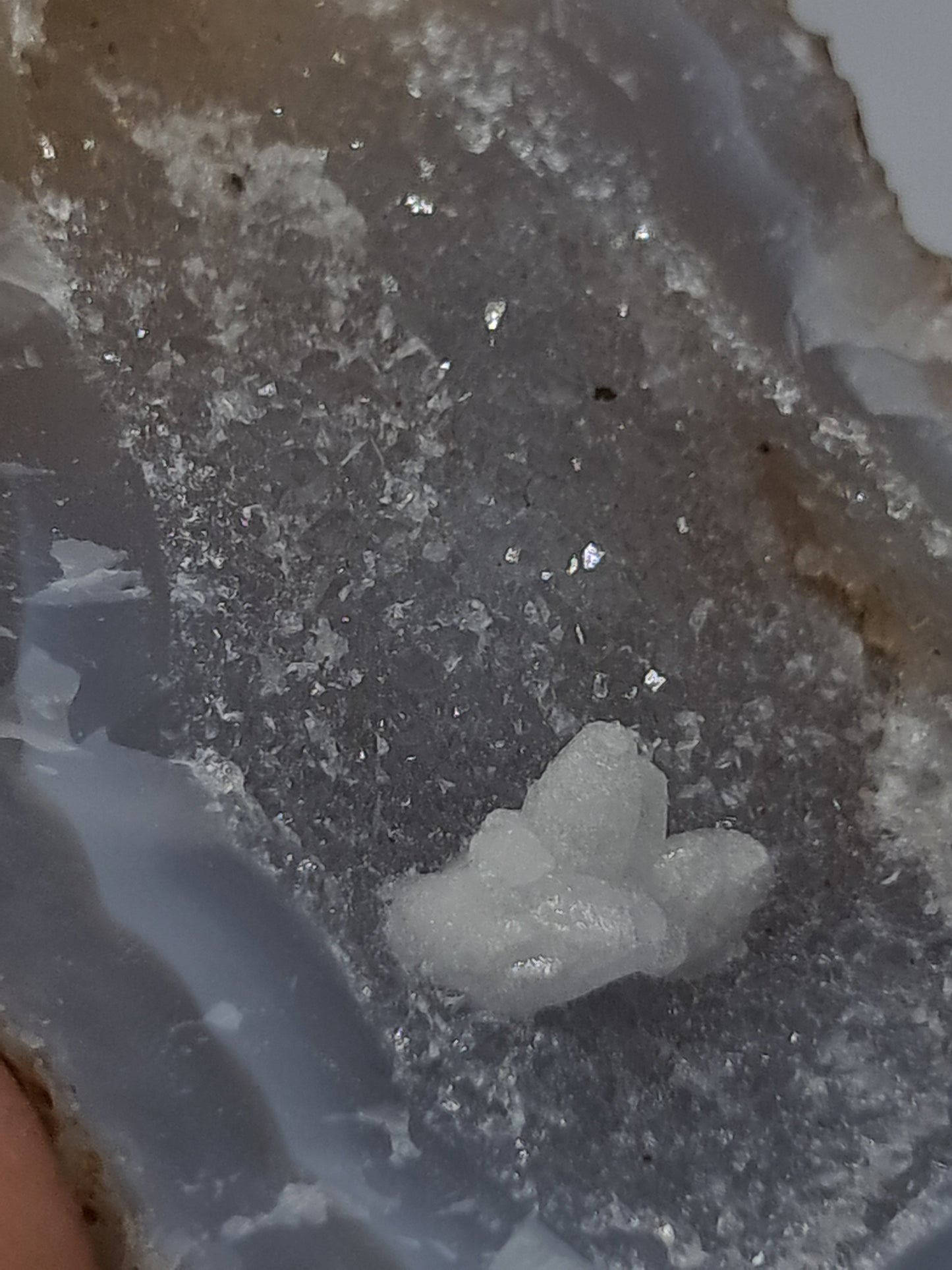 Quartz w/ Calcite Geode (Ajanta) Rough Stone | Natural Crystal #GD14