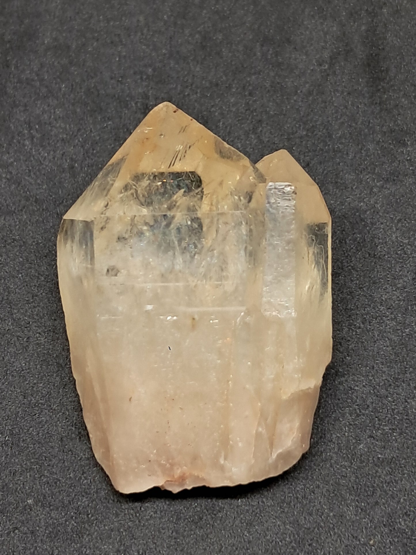 Natural Citrine "Kundalini" with Rainbows (Democratic Republic of Congo) Twinned Crystal Point | Mineral Specimen) #CTN17