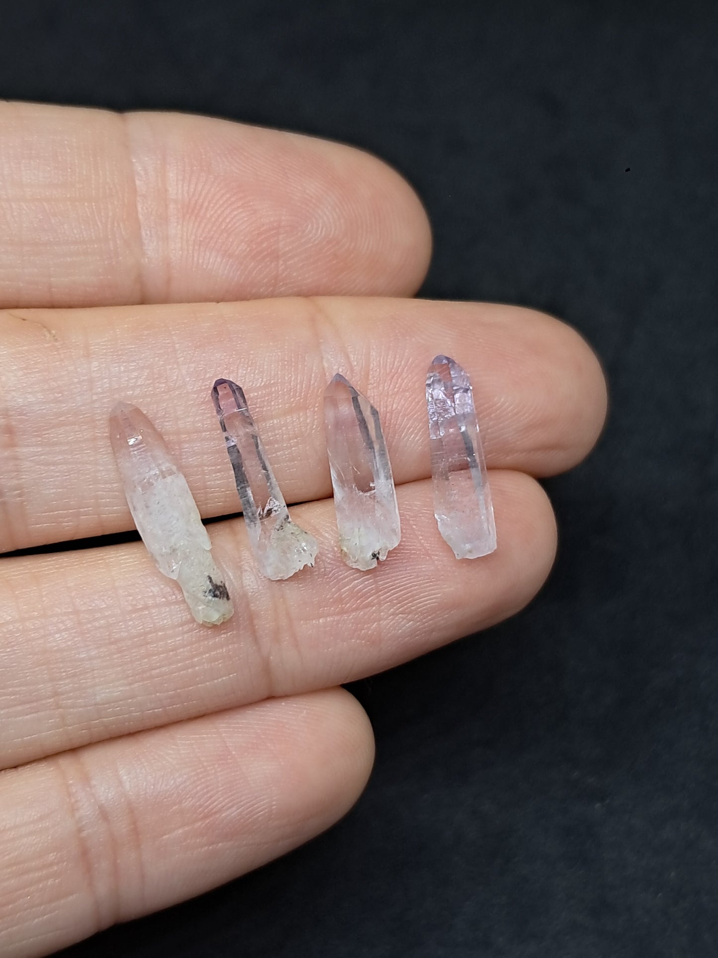 Juego de 4 puntas pequeñas de cristal de amatista de Veracruz (México) | Piedras naturales #VA17