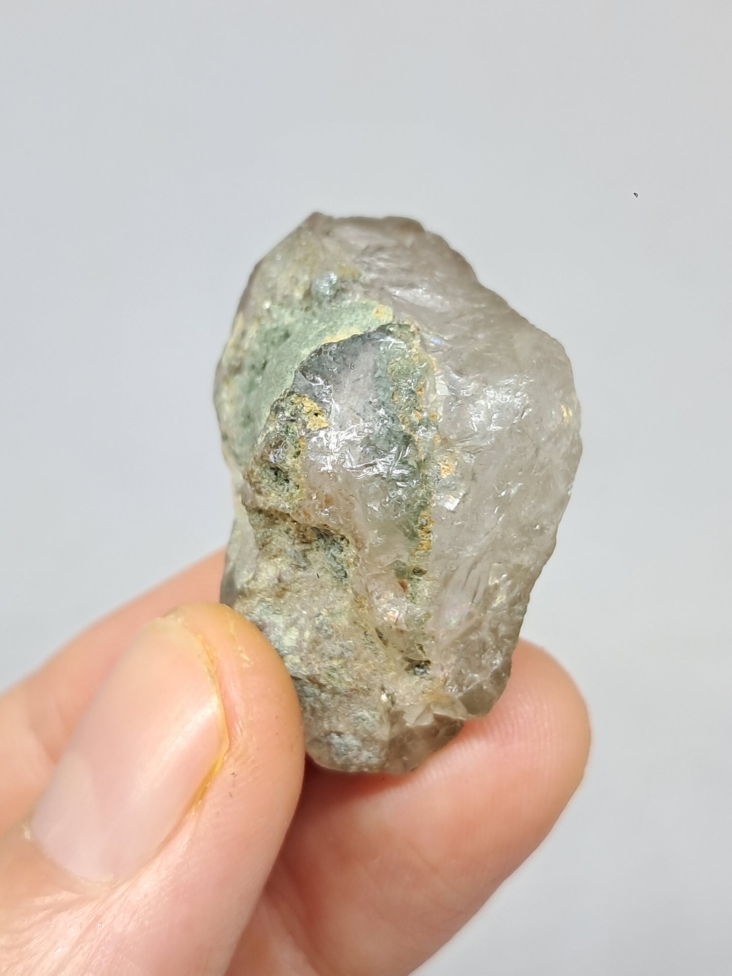 Quartz w/ Chlorite and Golden Rutile Inclusions (Kullu) Rough Stone | Natural Crystal Point | Mineral Specimen #CH44