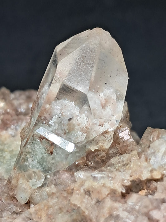 Chlorite Quartz Point on Hematite included Quartz Cluster (Tamil Nadu) Natural Stone | Garden Chamanic Crystal  #CQ6