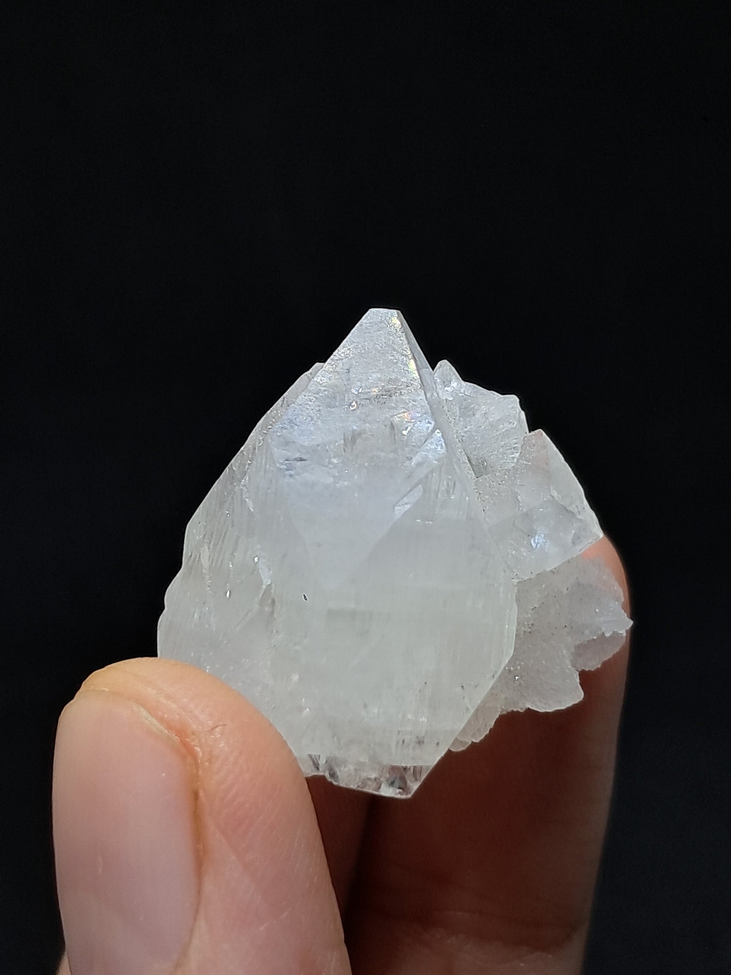 Clear Apophyllite Point w/ Heulandite (Ajanta) Natural Crystal | Mineral Specimen #AP56