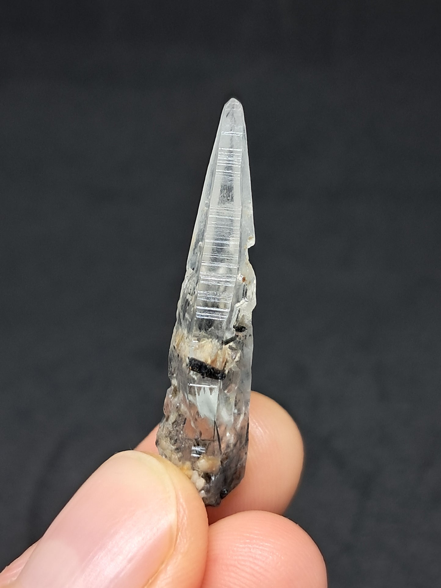 Tourmalinated Quartz natural crystal point (Non-precious natural stone) #TQ9