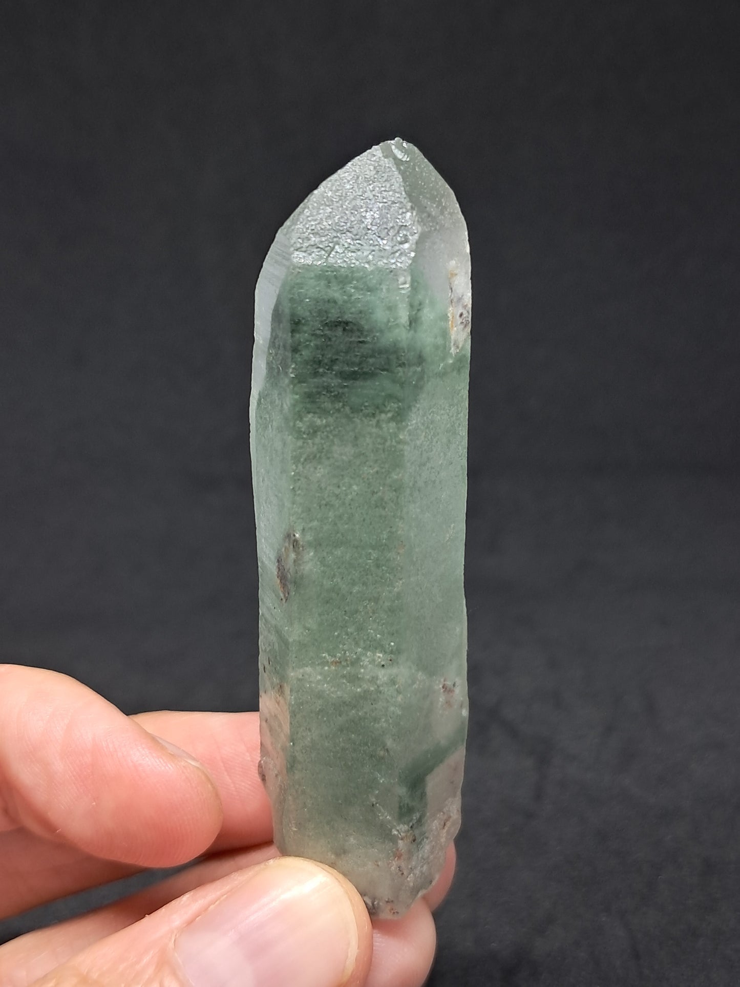 Chlorite Phantom Quartz Point (Himachal Pradesh) Rough Stone | Natural Crystal | Mineral Specimen #CQ4