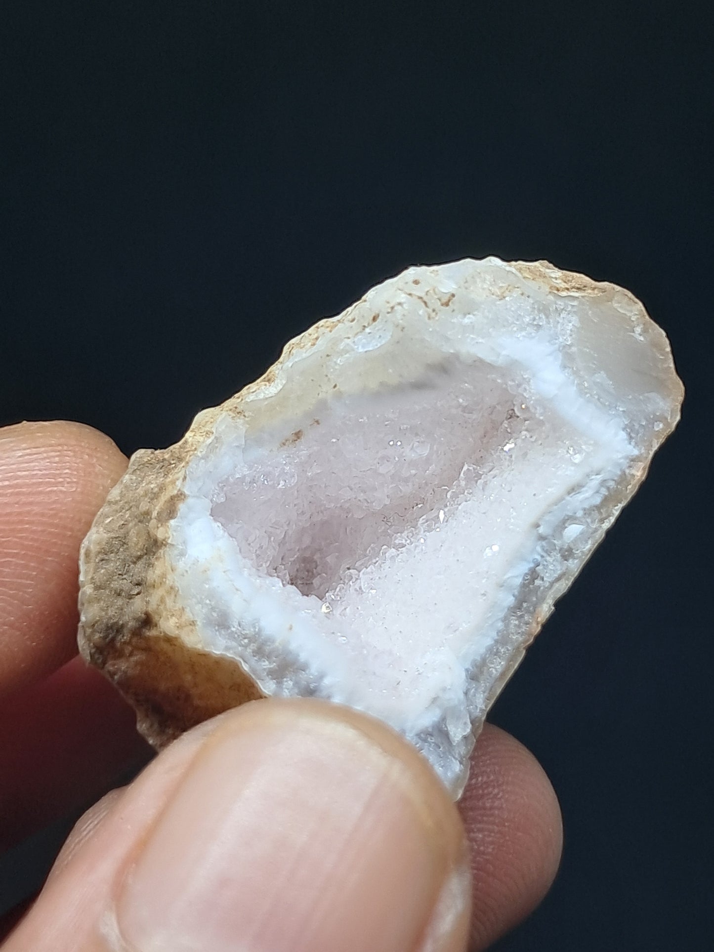 Pink Quartz Geode (Ajanta) | Deep Cavity | Natural Crystal | Chalcedony #GD24
