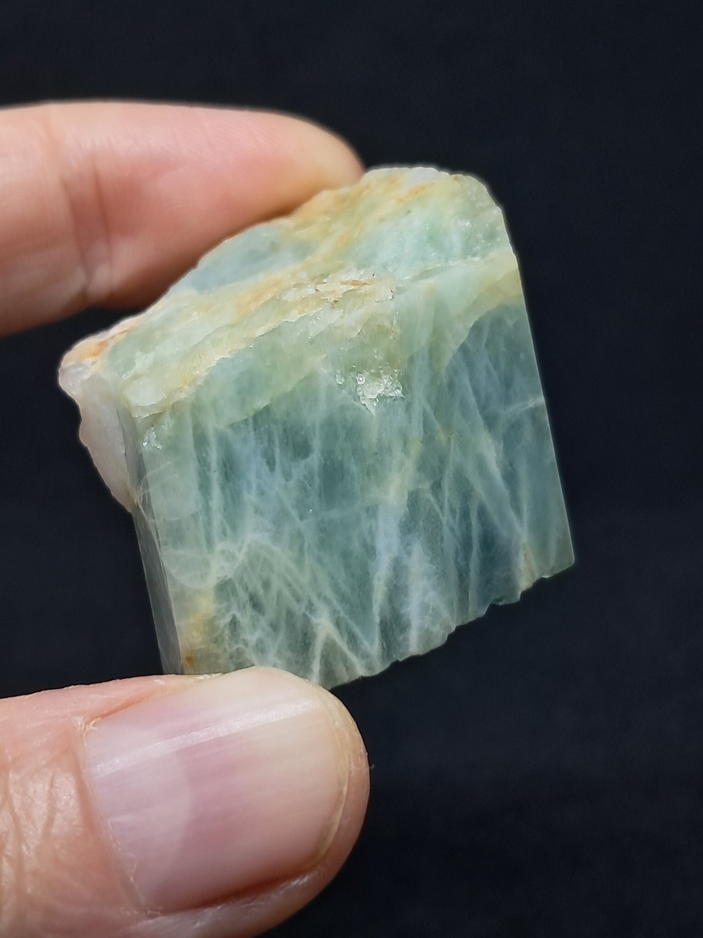 Aquamarine (Andhra Pradesh) Rough Hexagonal Crystal | Mineral Specimen #AQM6