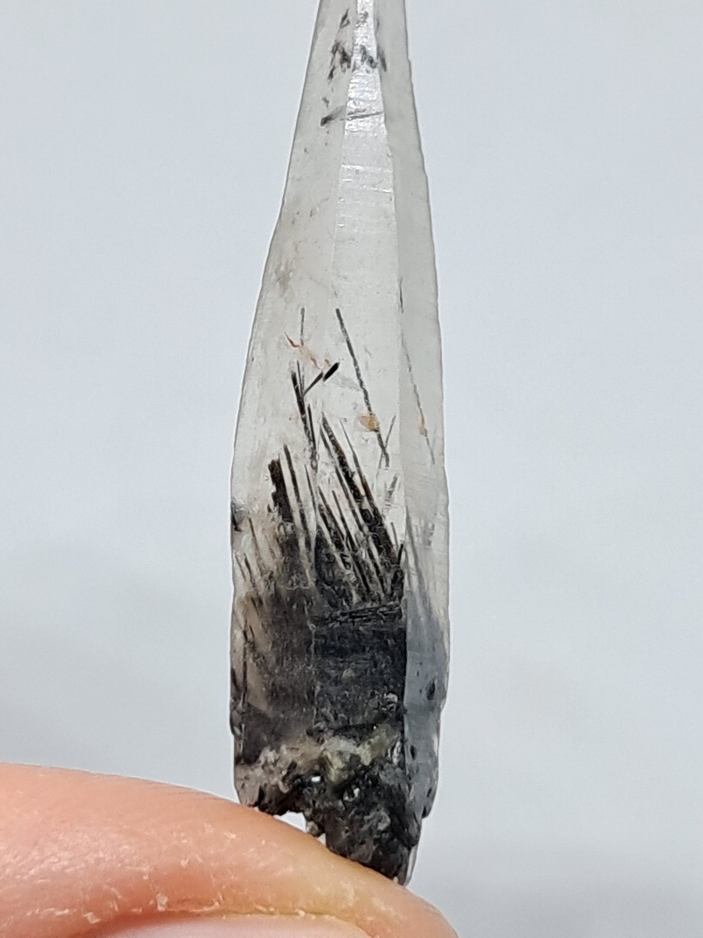 Tourmalinated Quartz Natural Crystal Point (Karur) Rough Stone | Mineral Specimen #TQ7