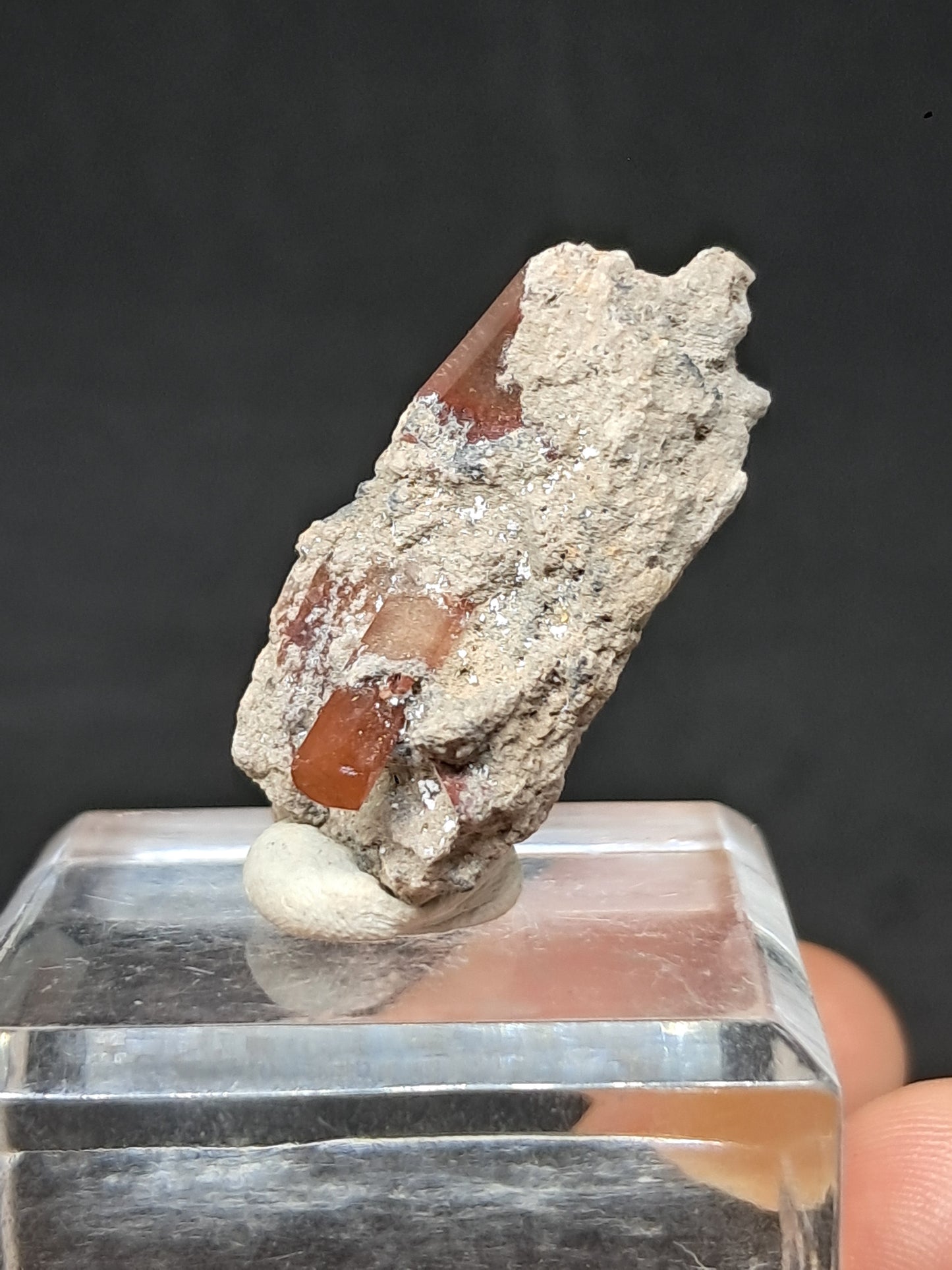 Cristal de topacio natural en matriz (México), piedra preciosa rara | Ejemplar mineral n.° TPZ22