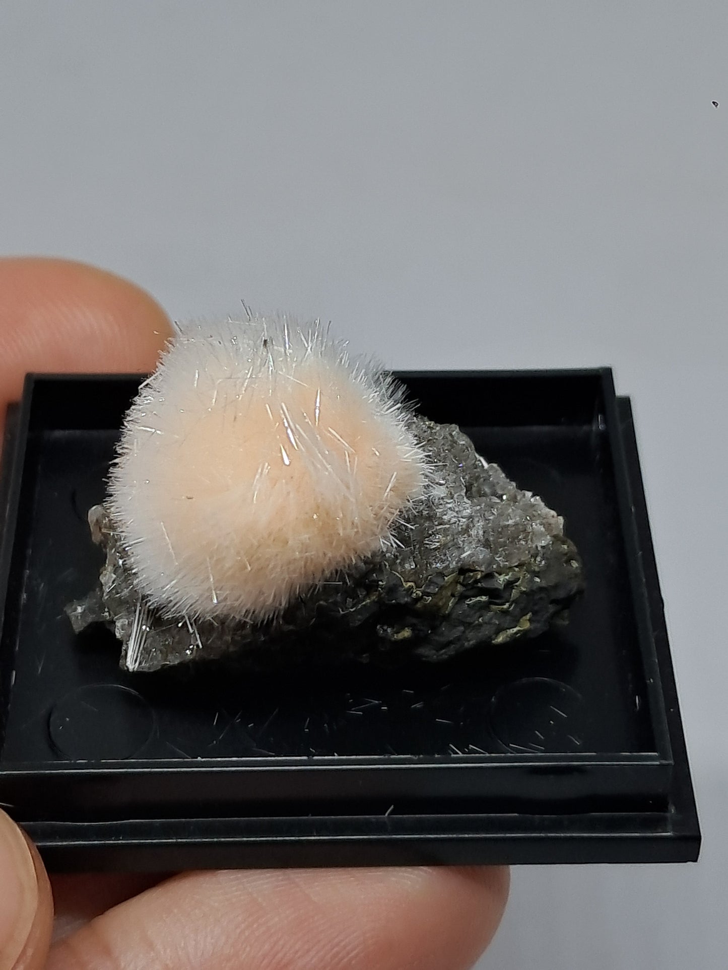 Peach Color Mesolite On Heulandite (Madhya Pradesh) Natural Crystal | Mineral Specimen #MS13