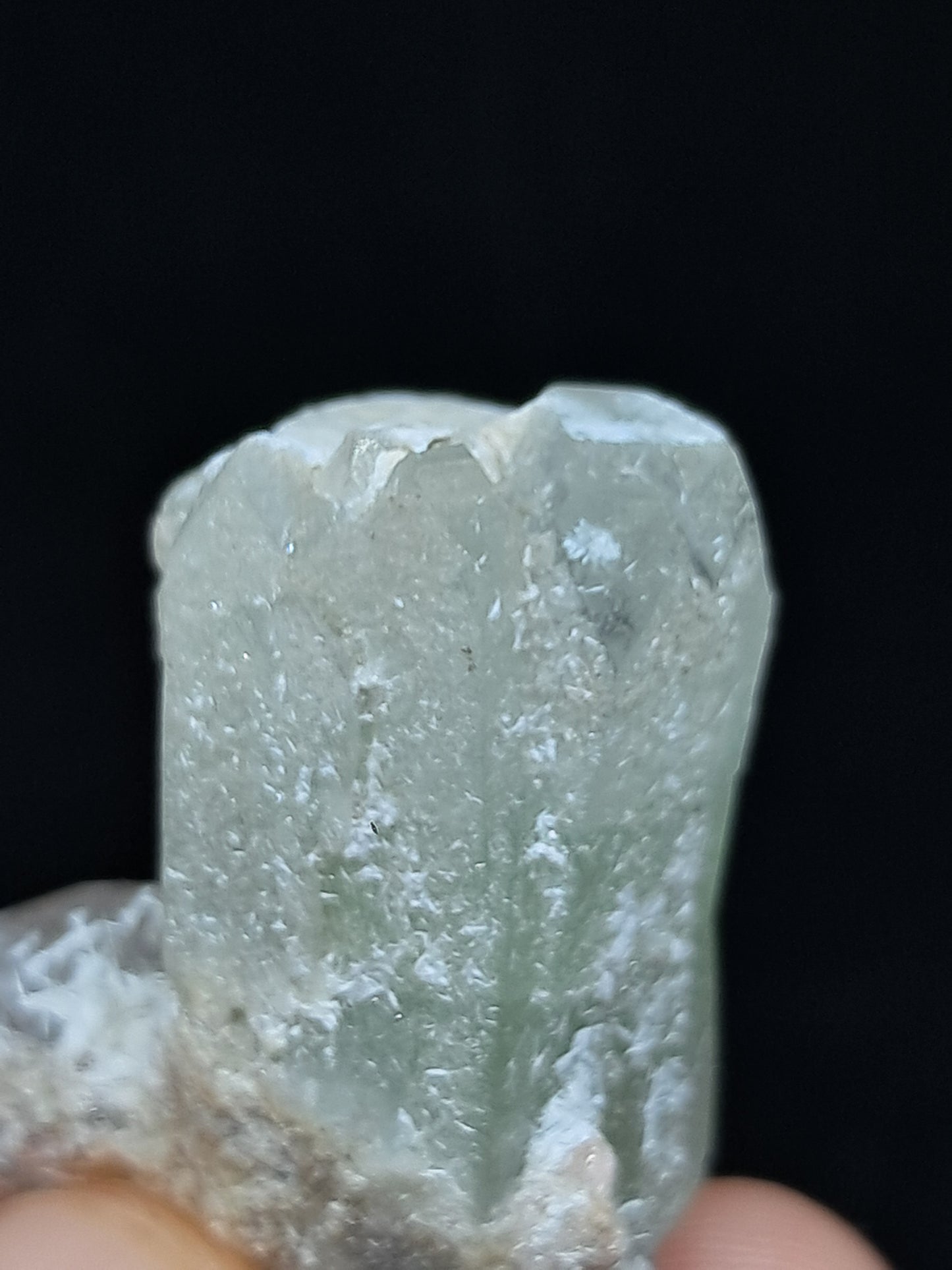 Green Apophyllite Crystal w/ Okenite (Ajanta) Natural Point | Mineral Specimen #AP62