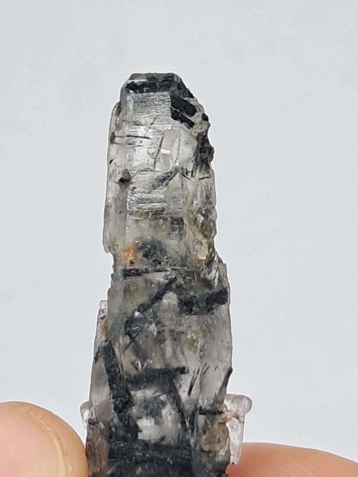 Tourmalinated Quartz natural crystal point (Non-precious natural stone) #TQ19
