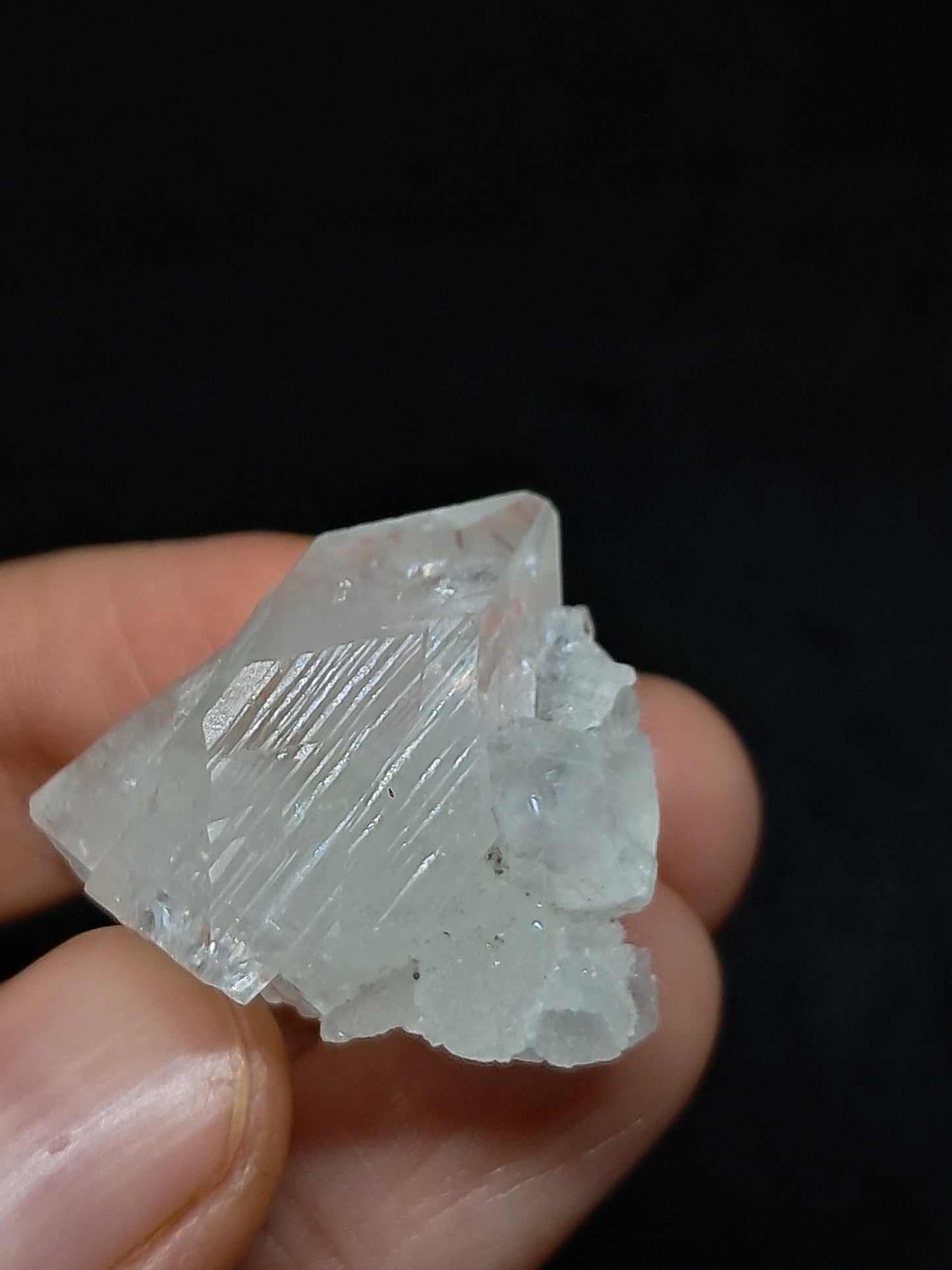 Clear Apophyllite Point w/ Heulandite (Ajanta) Natural Crystal | Mineral Specimen #AP56