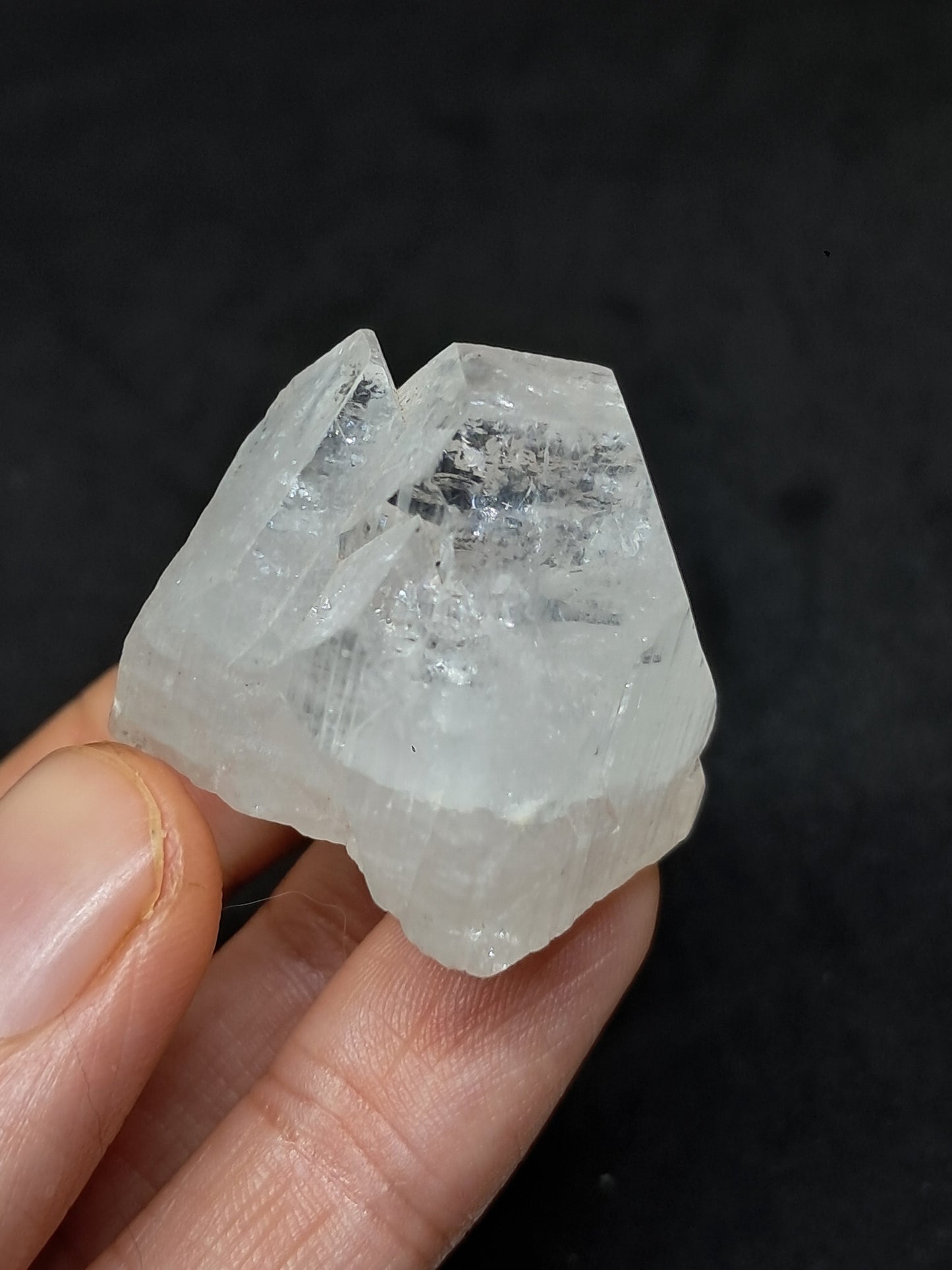 Clear Apophyllite Twinned Crystal (Ajanta) Natural Point | Mineral Specimen #AP57
