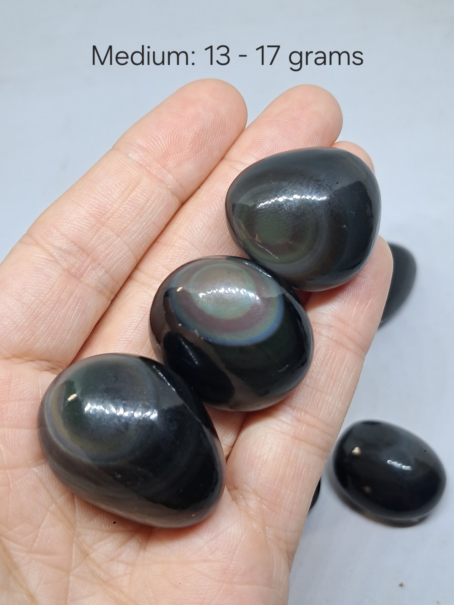 Obsidiana arcoíris pulida (México) Colores concéntricos | Patrón de ojo | Cristales naturales pulidos #RO1