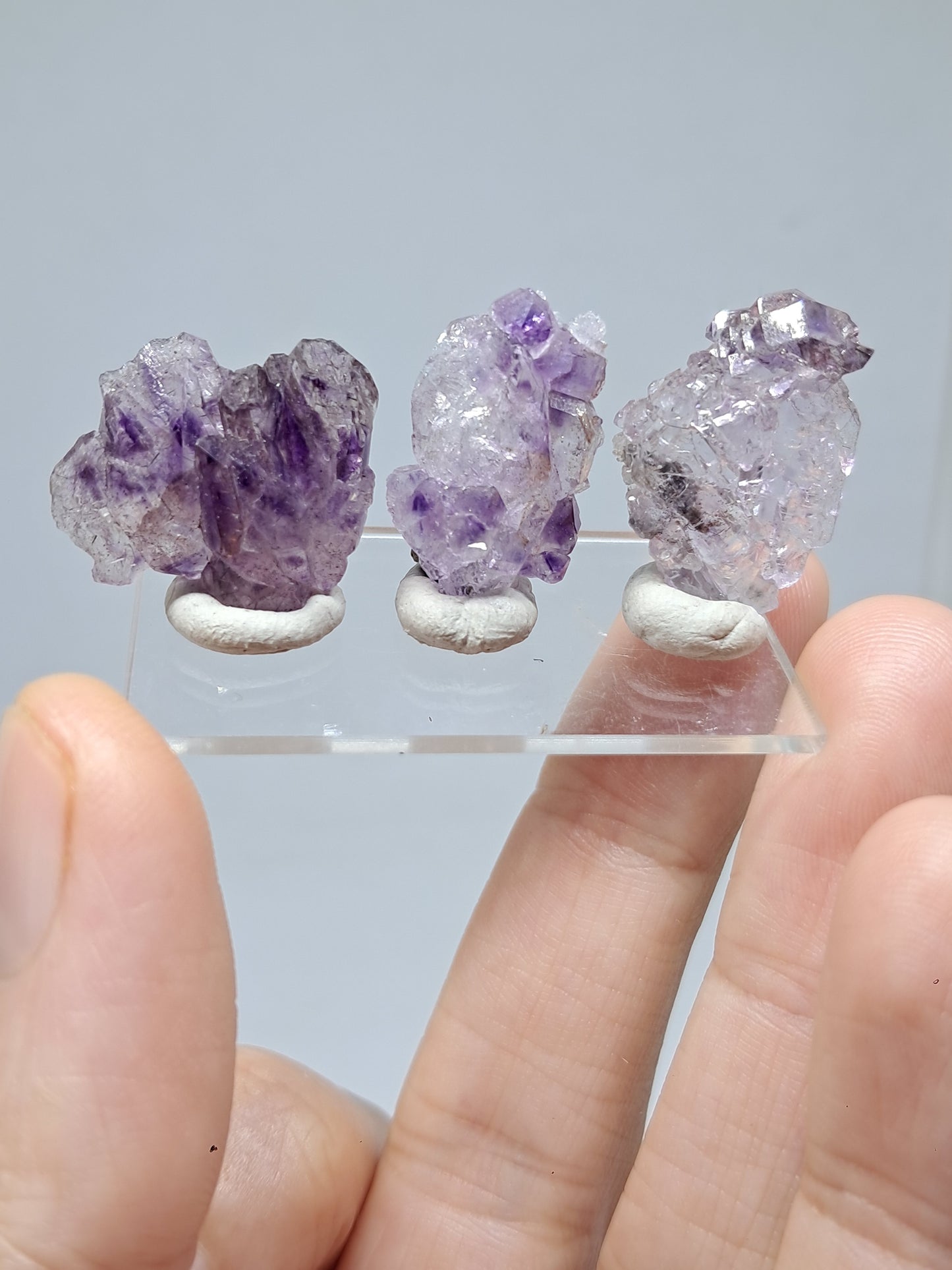 Set of 3 Amethyst from Karur | Natural Crystals | Mineral Specimen #KA170