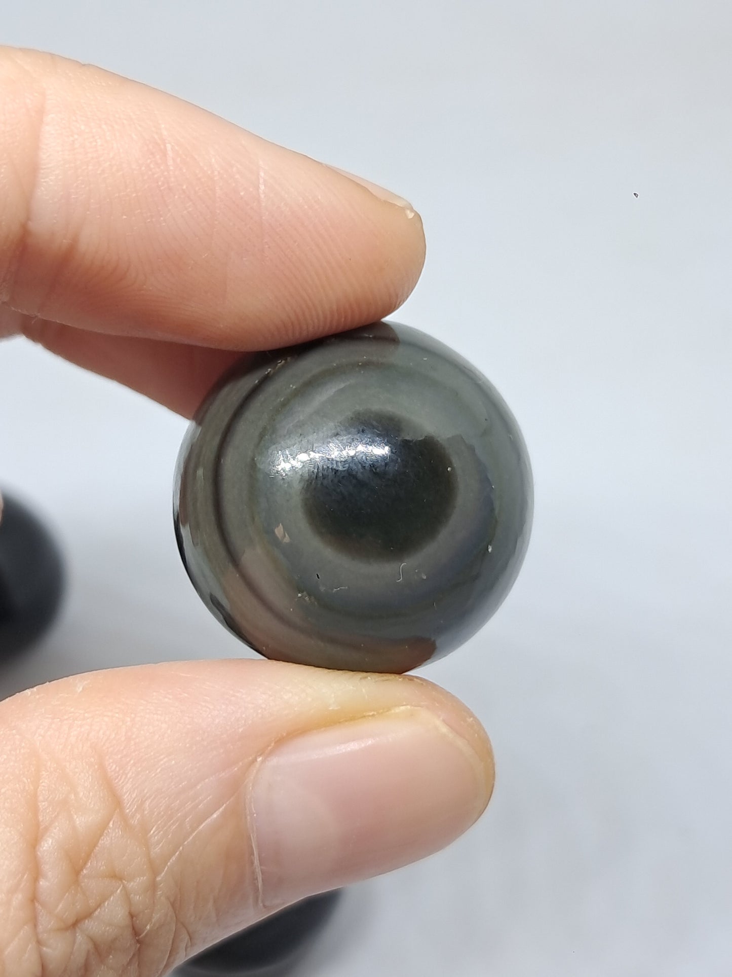 Esferas de obsidiana arcoíris (México) Colores concéntricos | Patrón de ojo | Cristales naturales pulidos #RO3
