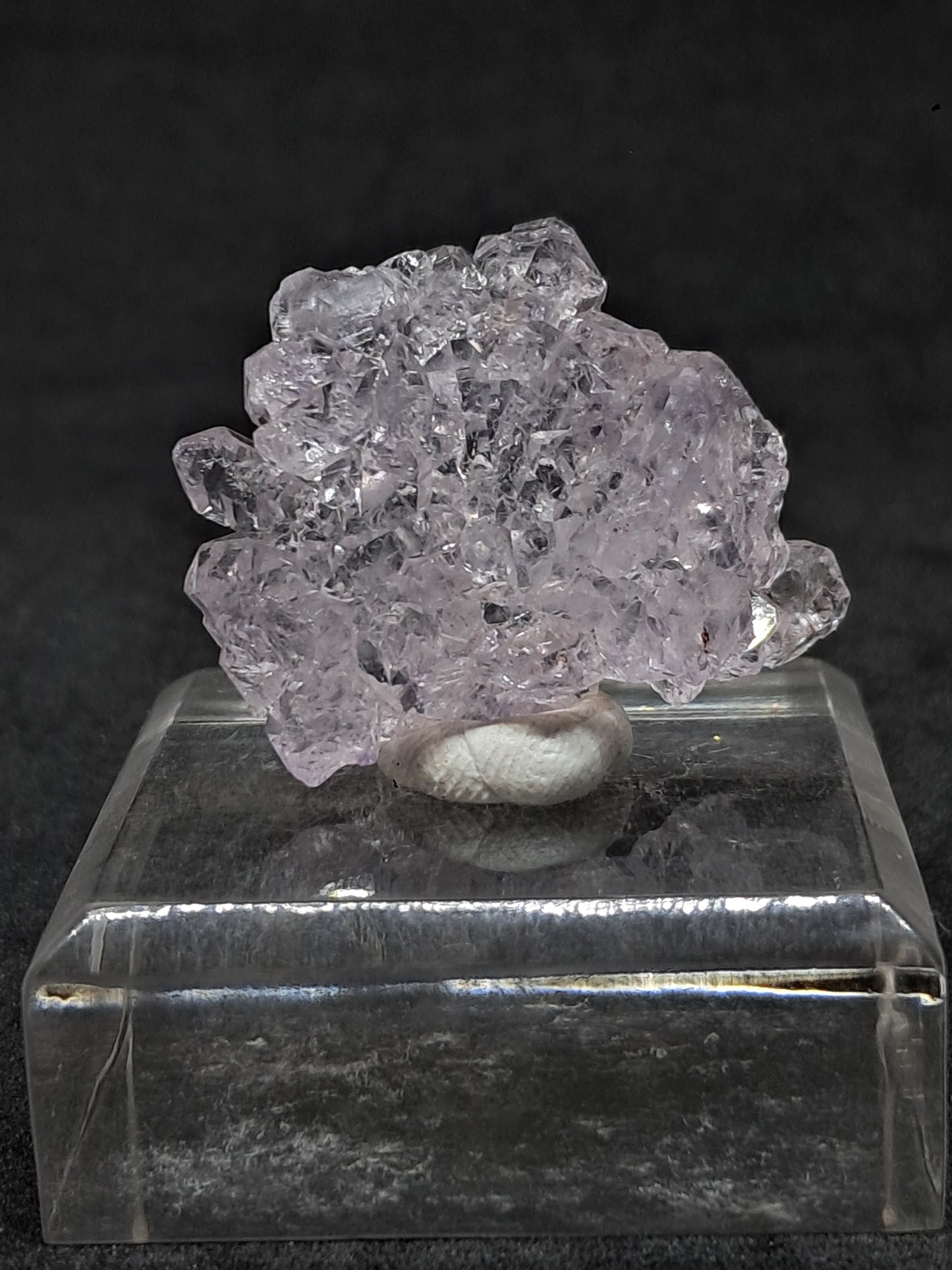 Amatista en racimo (Karur) Cristal de cuarzo lavanda brillante | Piedra natural | Ejemplar mineral n.° KA79