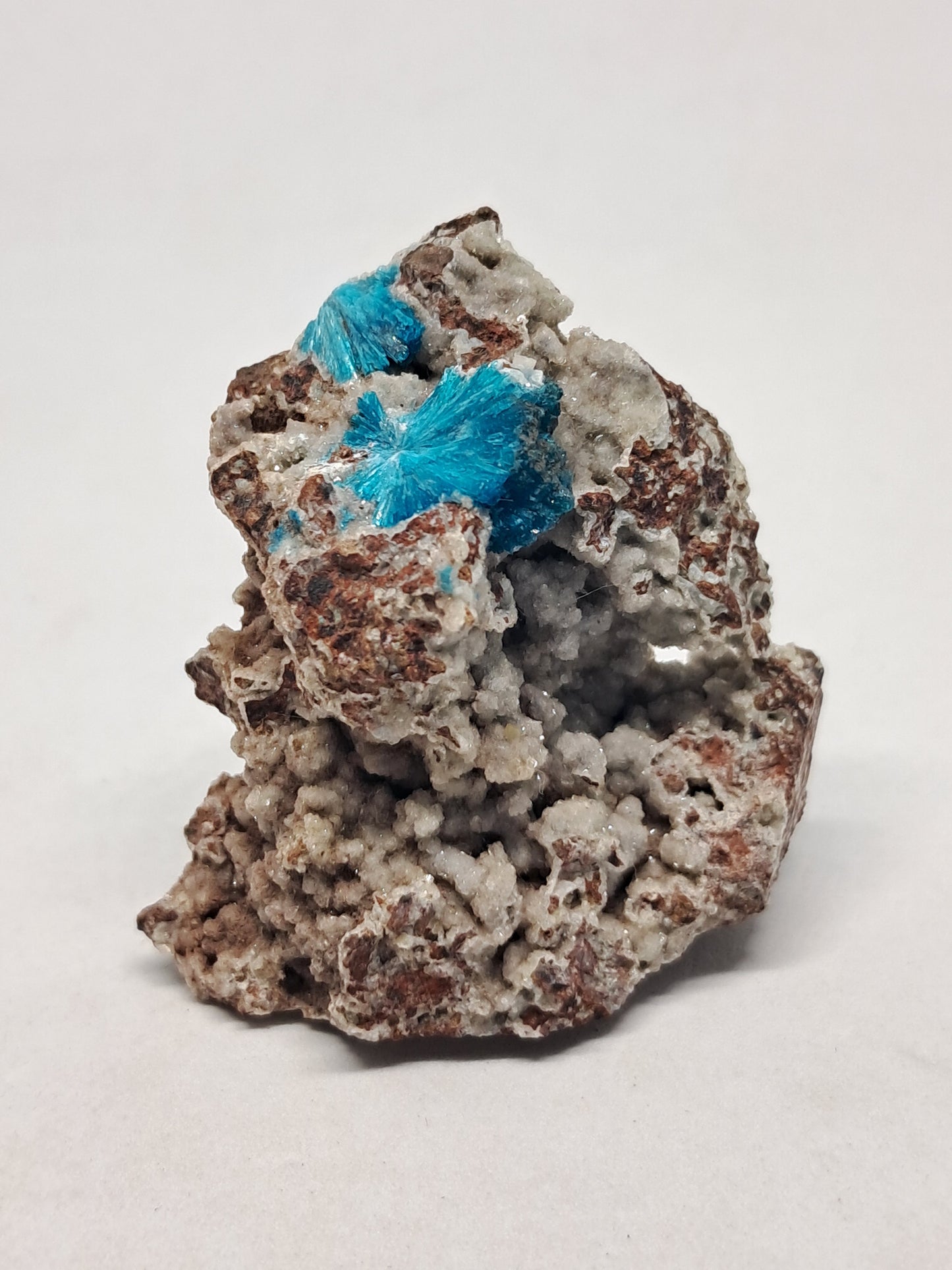 Cavansite on Heulandite Matrix (Wagholi) Rough Stone | Natural Crystal | Rare Mineral Specimen #CV11