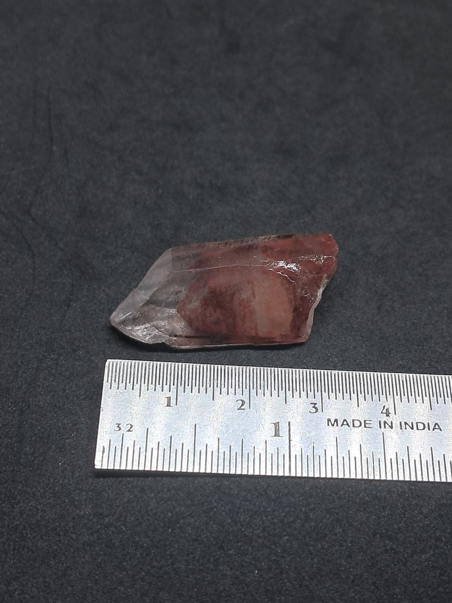 Cuarzo fantasma hematita (Telangana) | Cristal natural | Doble fantasma | Ejemplar mineral n.° HPQ41