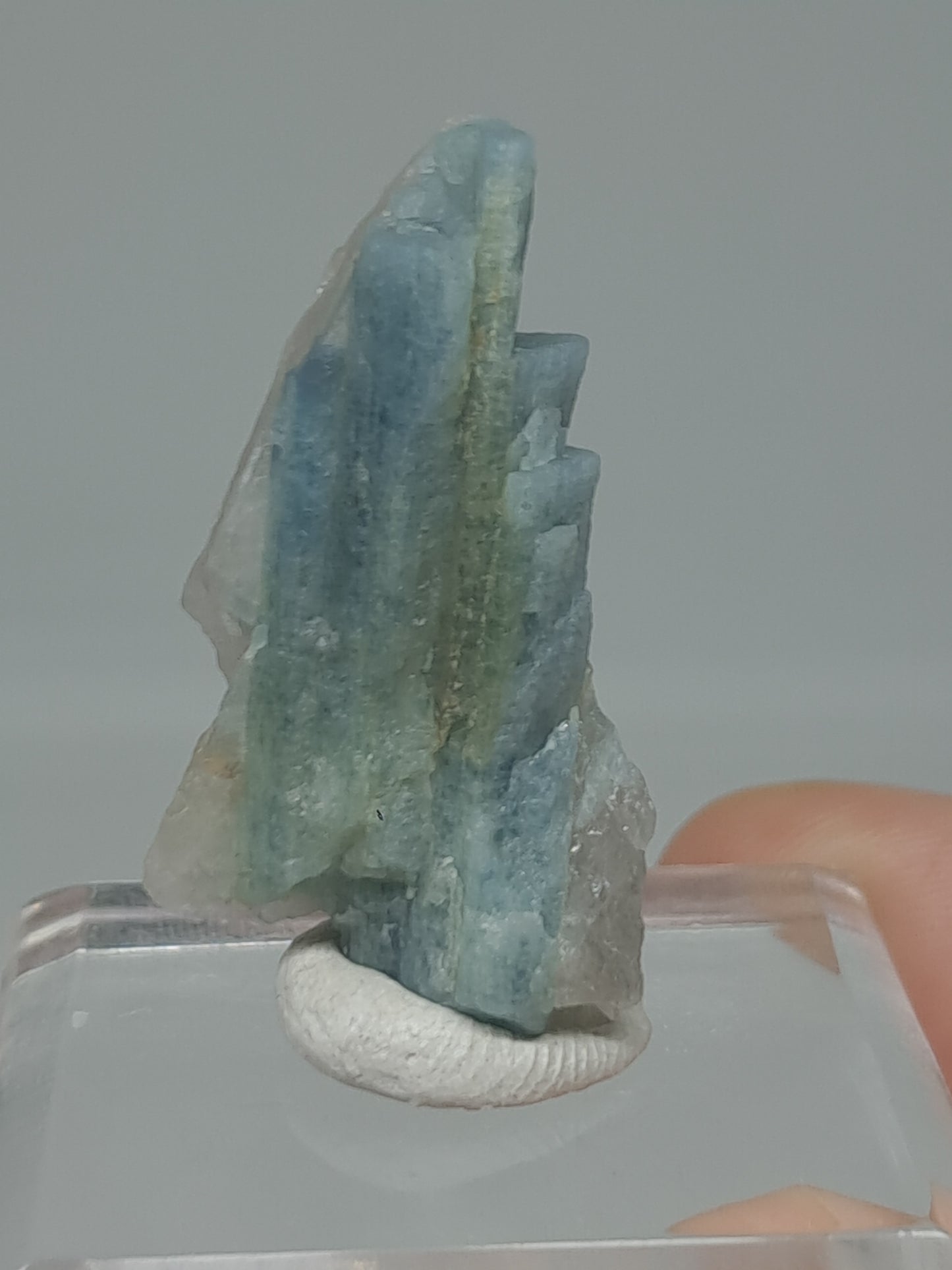 Aquamarine on Smokey Quartz (Karur) Rough Natural Crystal | Mineral Specimen #AQM47