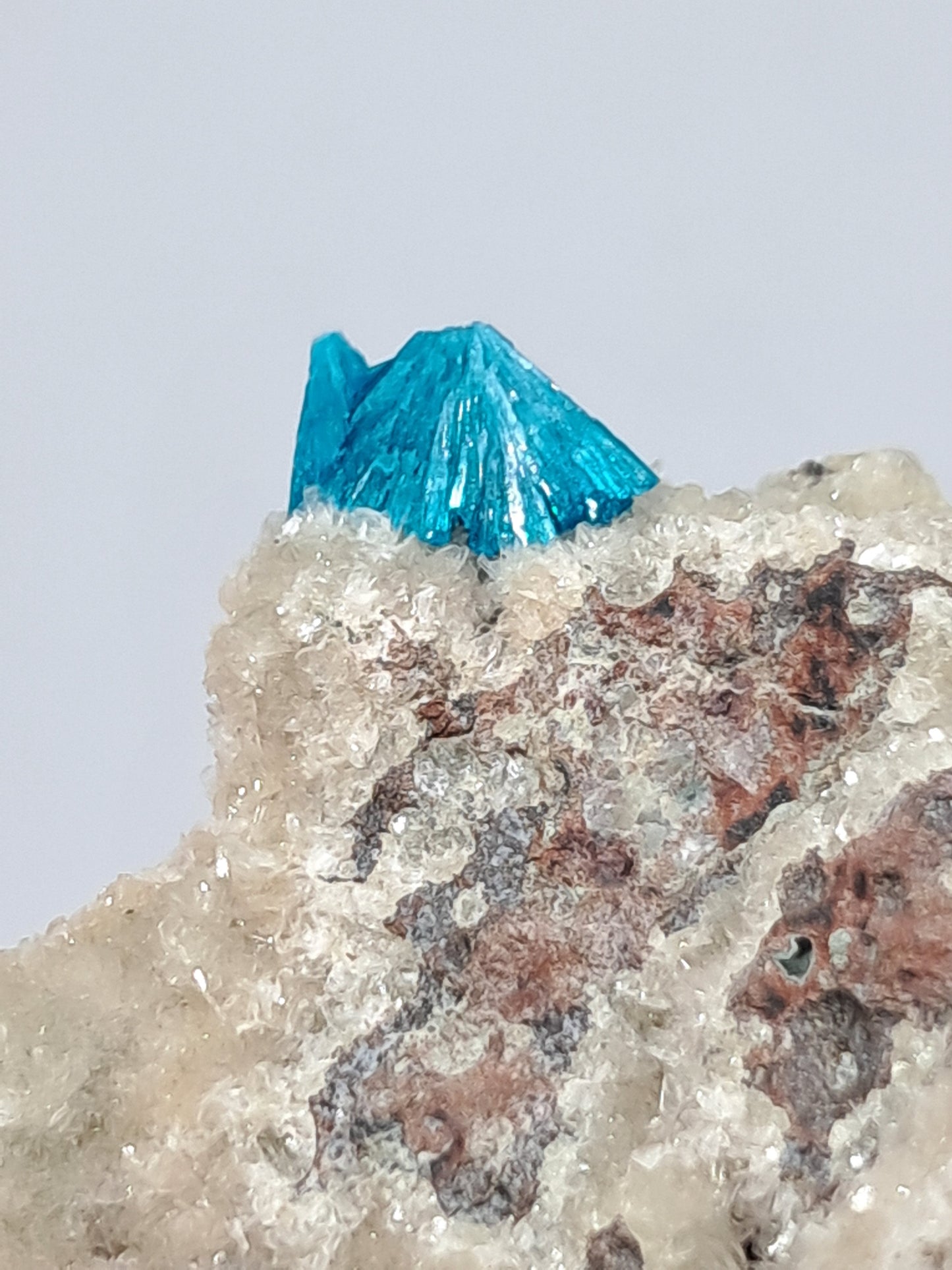 Cavansite on Heulandite Matrix (Pune) Rough Stone | Natural Crystal | Rare Mineral Specimen #CV17
