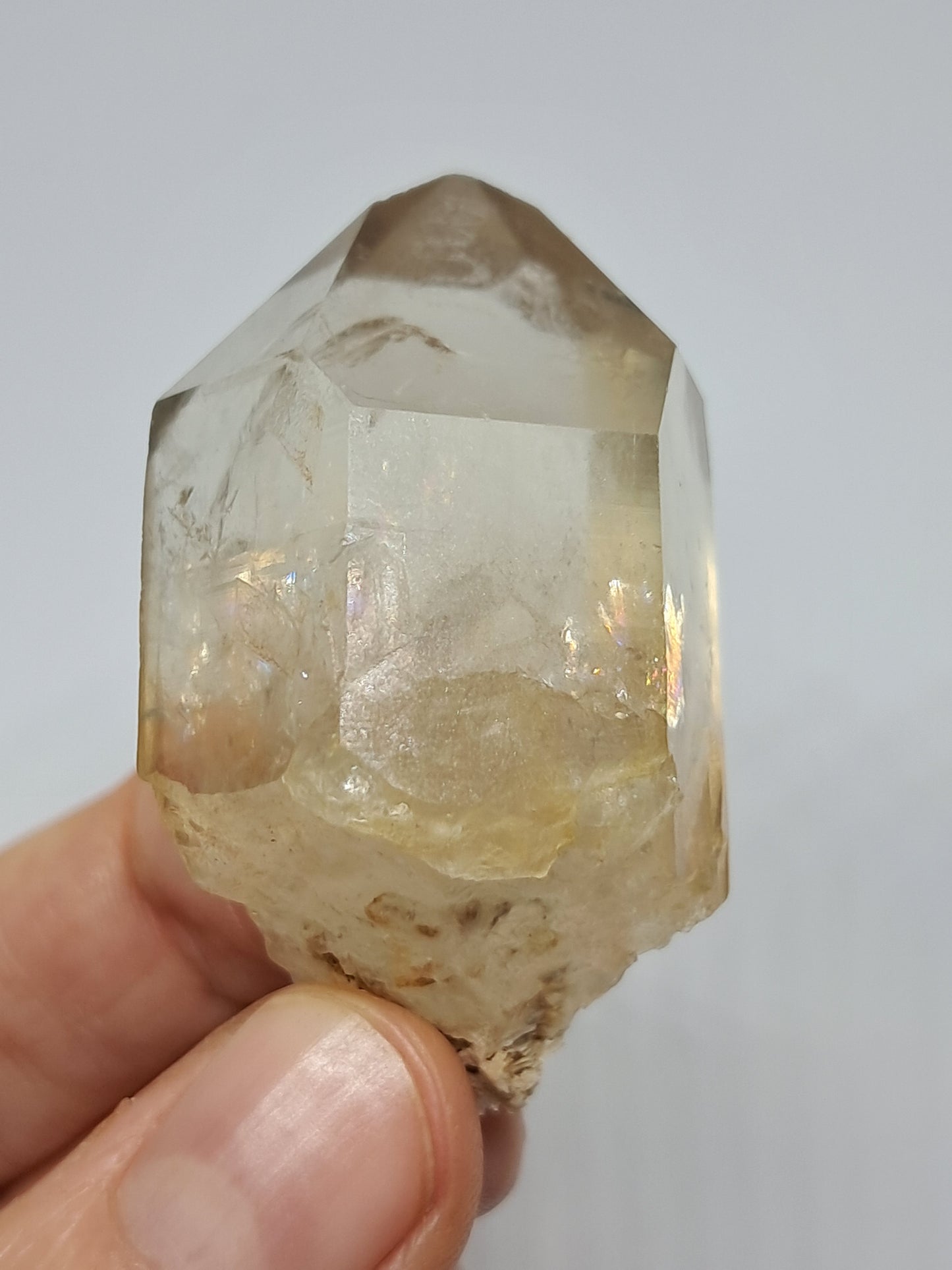 Natural Citrine "Kundalini" with Rainbows (Democratic Republic of Congo) Crystal Point | Mineral Specimen #CTN13
