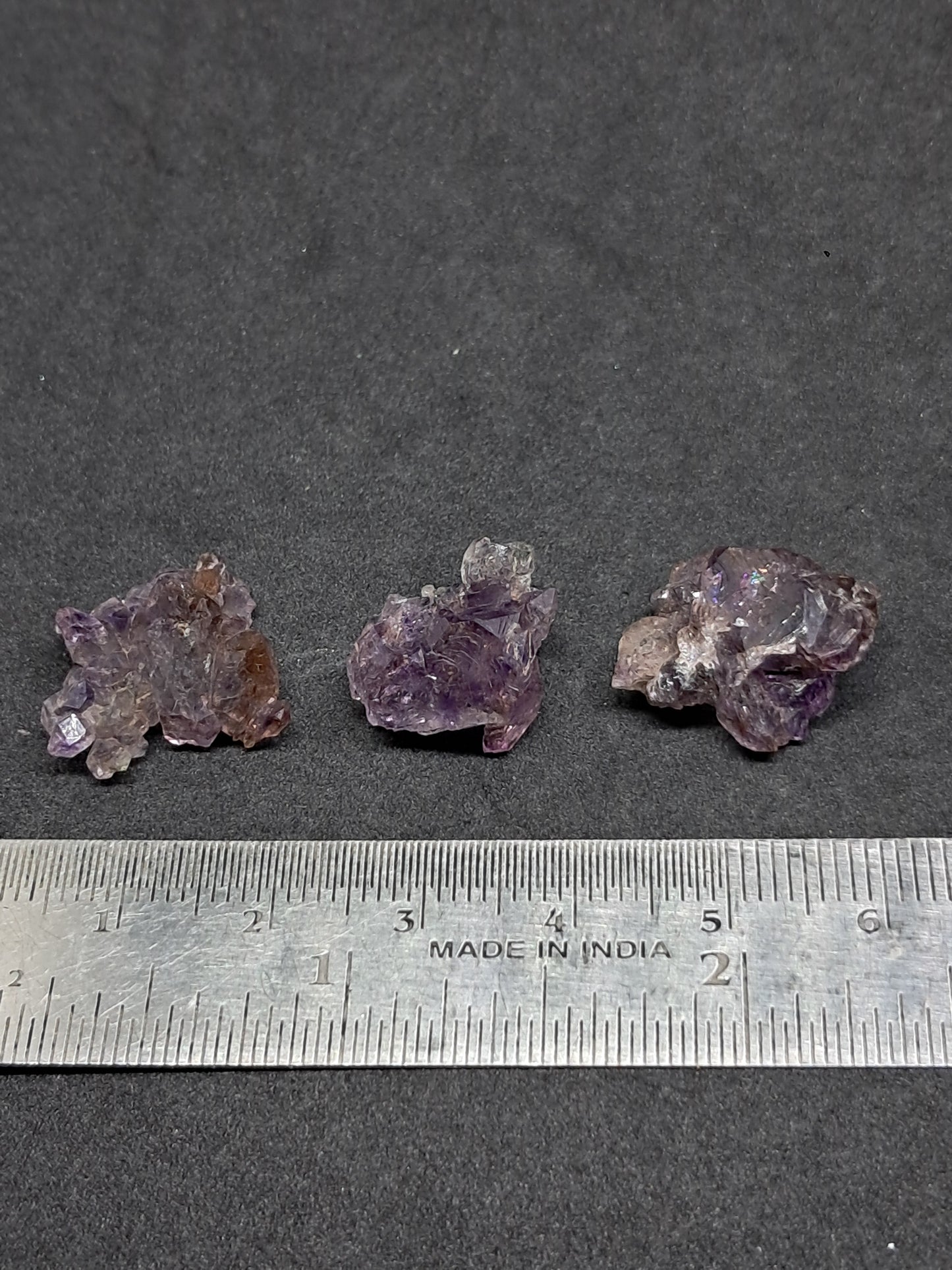Set of 3 Amethyst from Karur w/ "Super Seven" Inclusions | Natural Crystals | Mineral Specimen #KA167