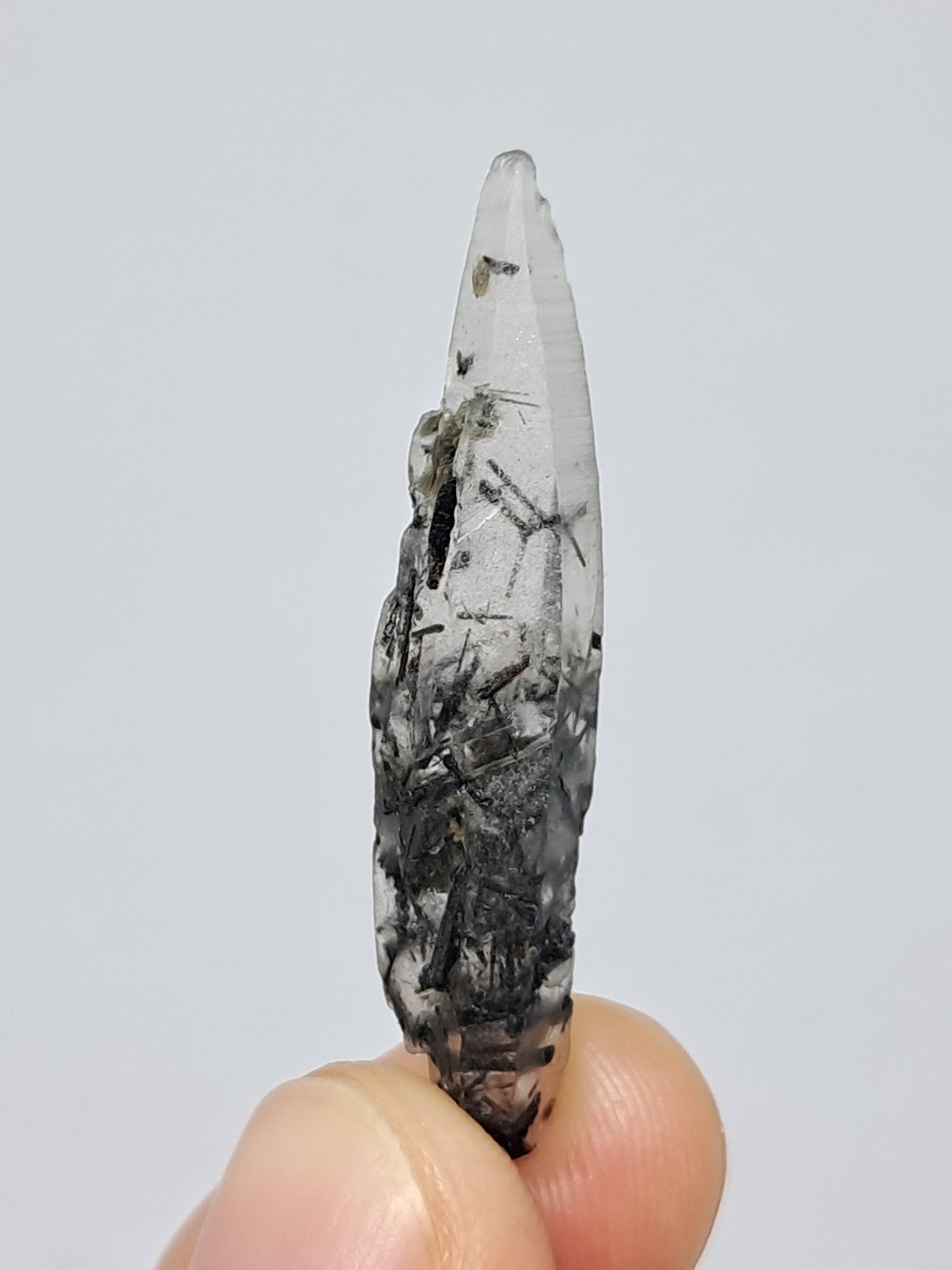 Tourmalinated Quartz natural crystal point (Non-precious natural stone) #TQ8