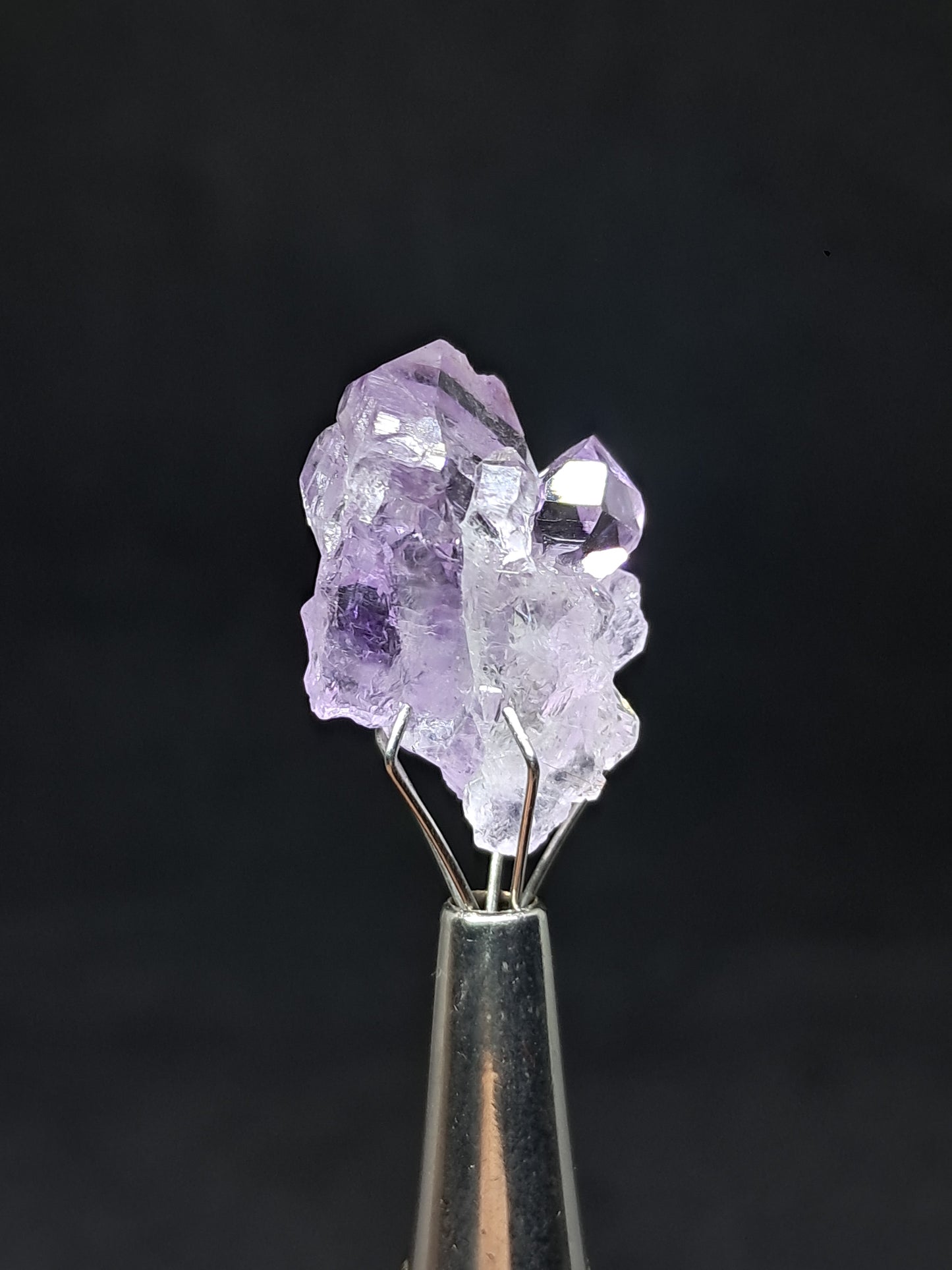 Set of 3 Small Elestial Amethyst from Karur | Super Seven Inclusions | Natural Crystals | Mineral Specimen #KA172