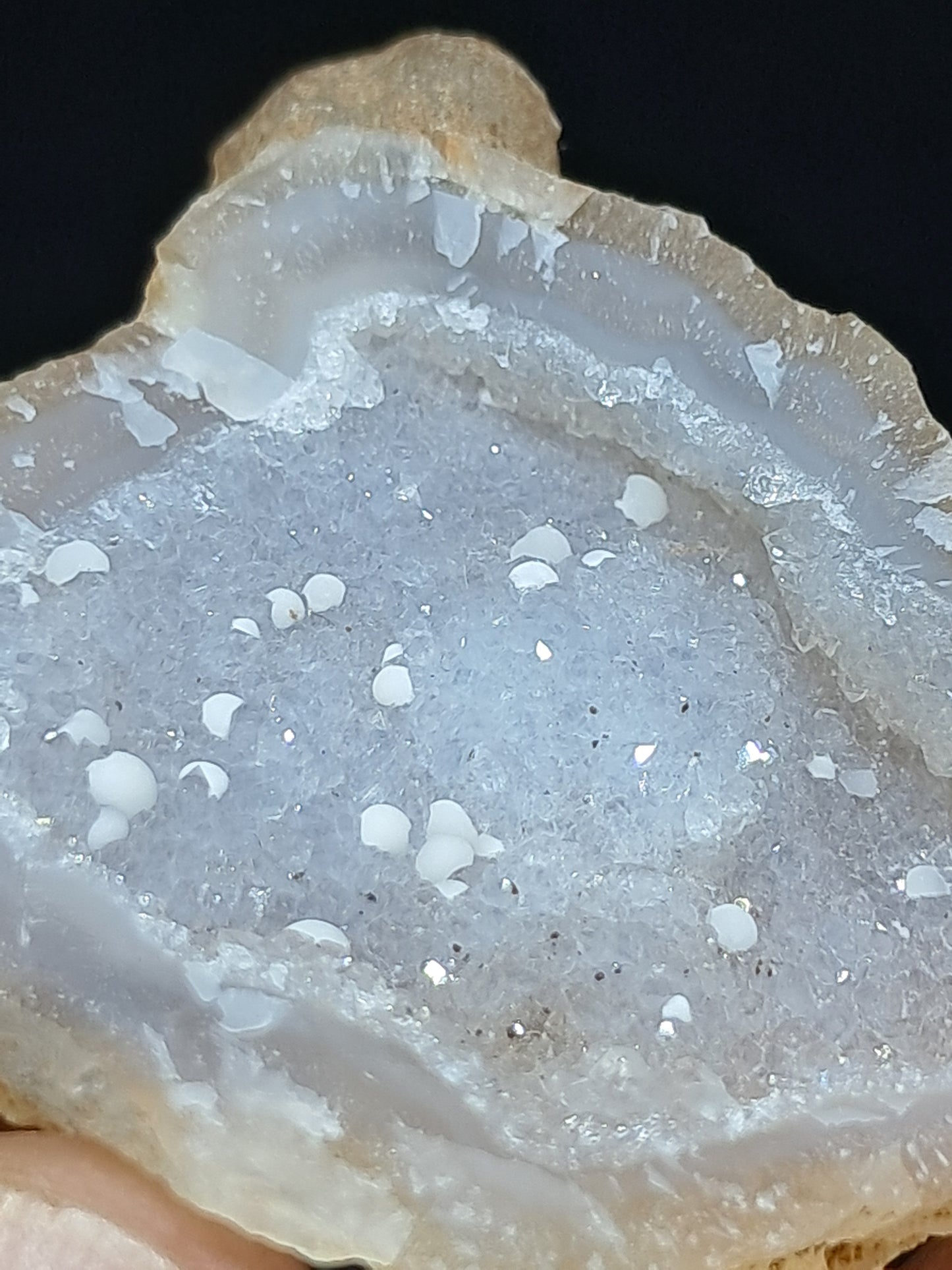 Quartz Geode w/ White Fluorite Balls (Ajanta) Rough Stone | Natural Crystal #GD25